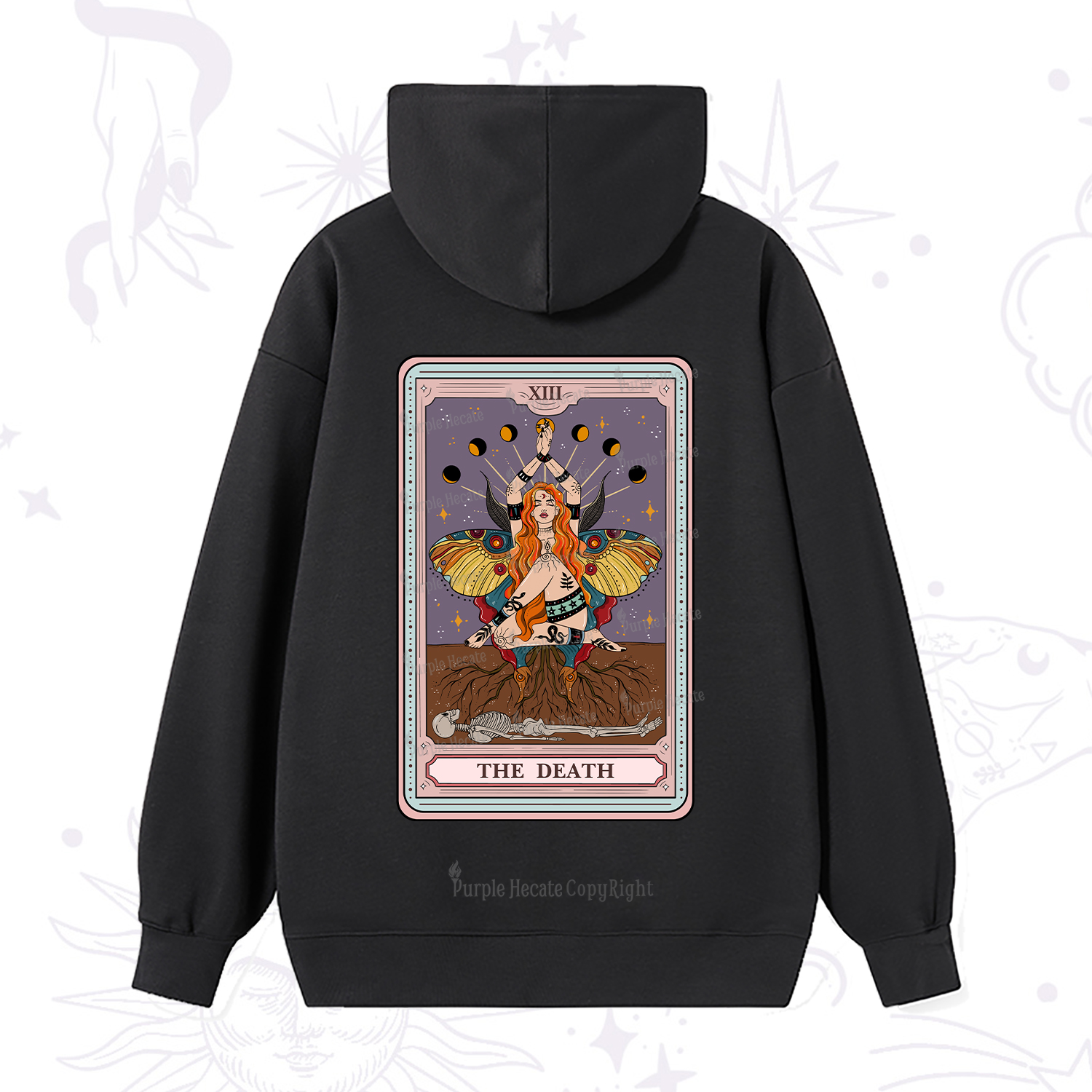 Purplehecate The Death Tarot Card Hoodie