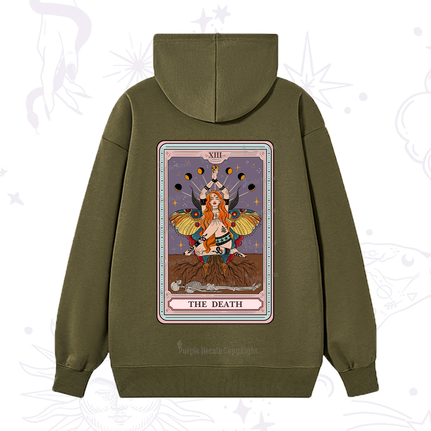 Purplehecate The Death Tarot Card Hoodie