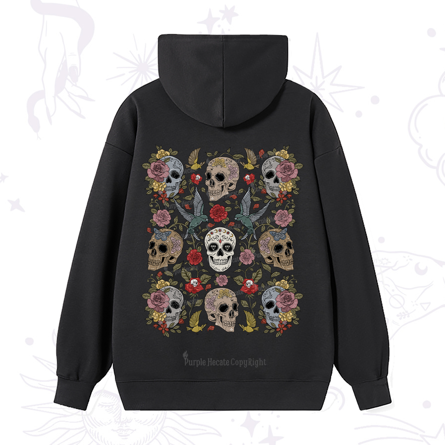 Purplehecate Skull Garden Hoodie
