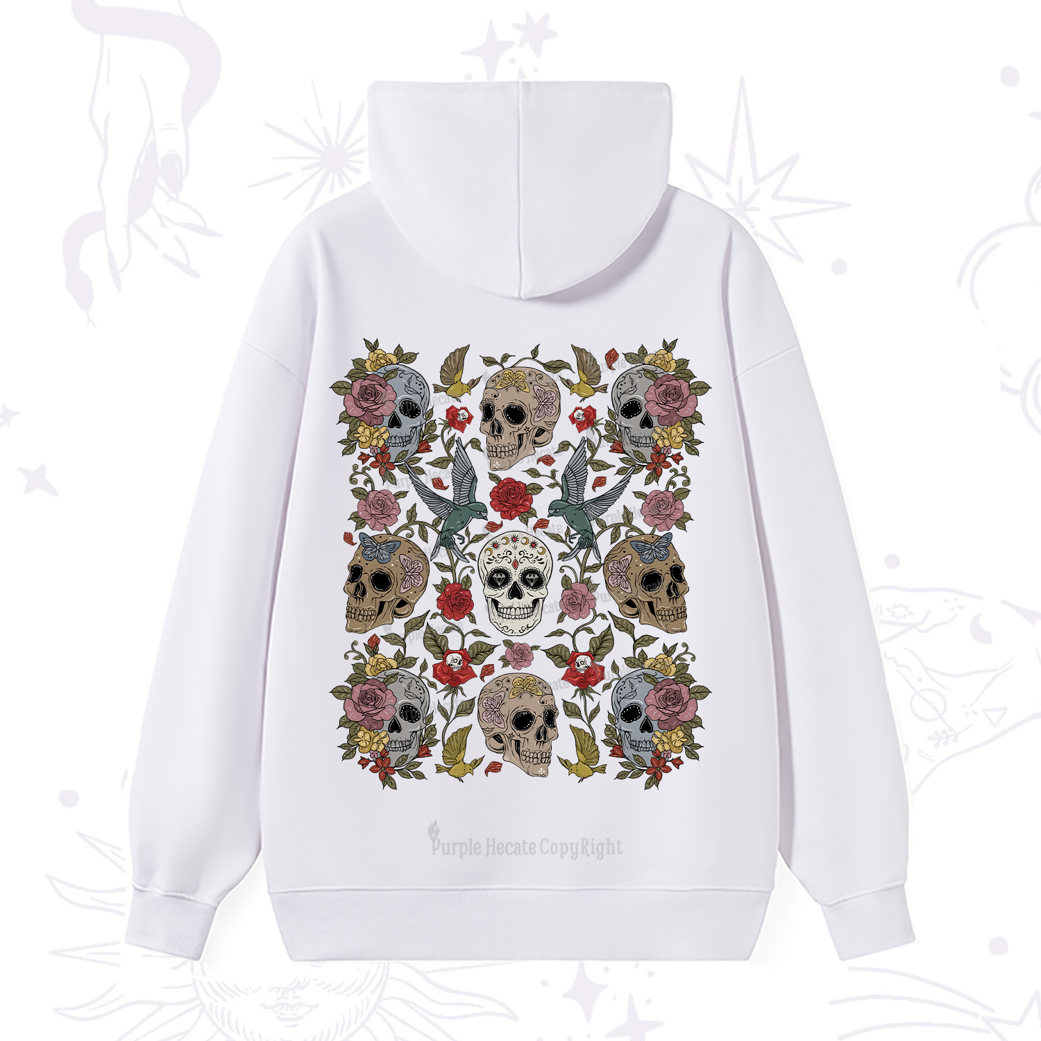 Purplehecate Skull Garden Hoodie