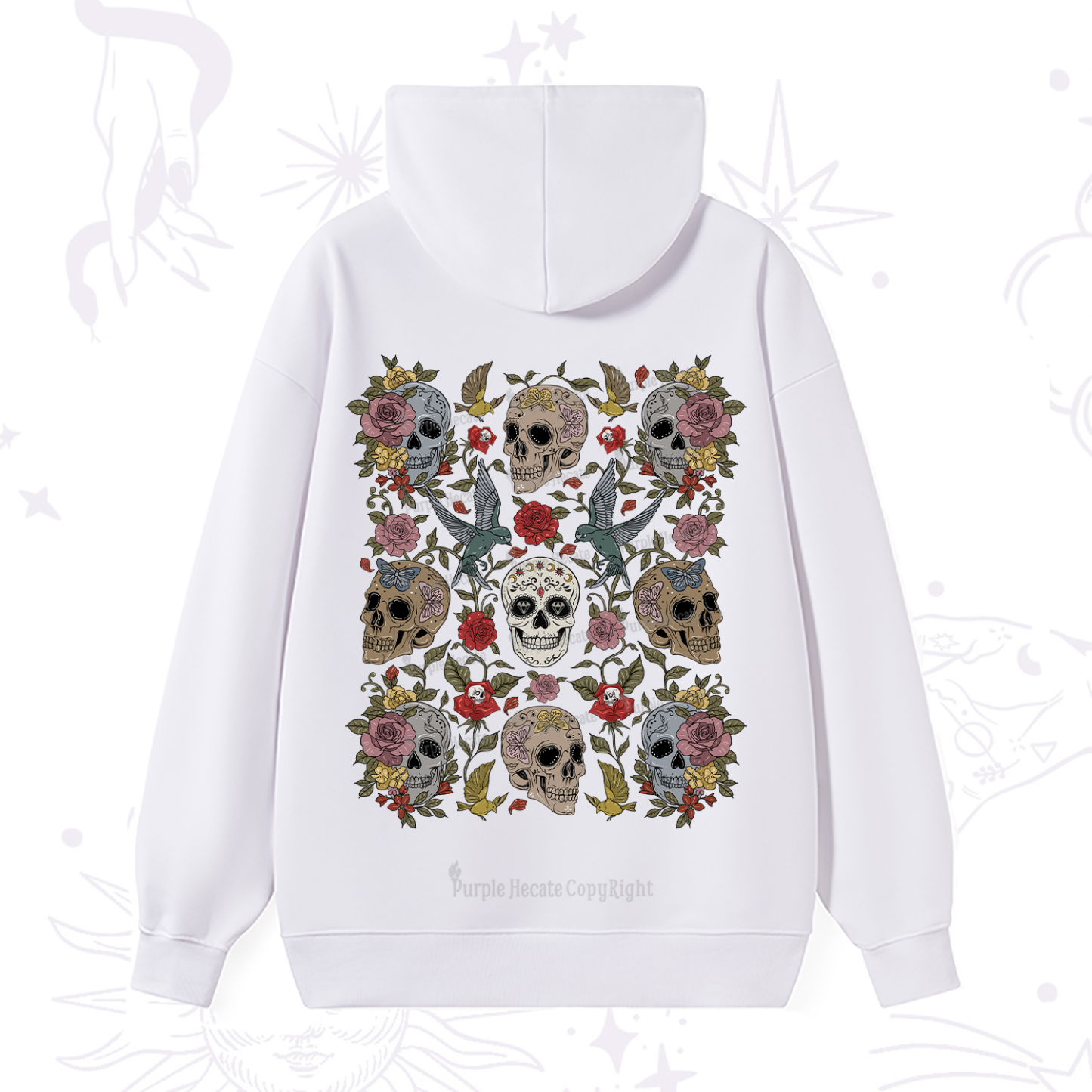 Purplehecate Skull Garden Hoodie