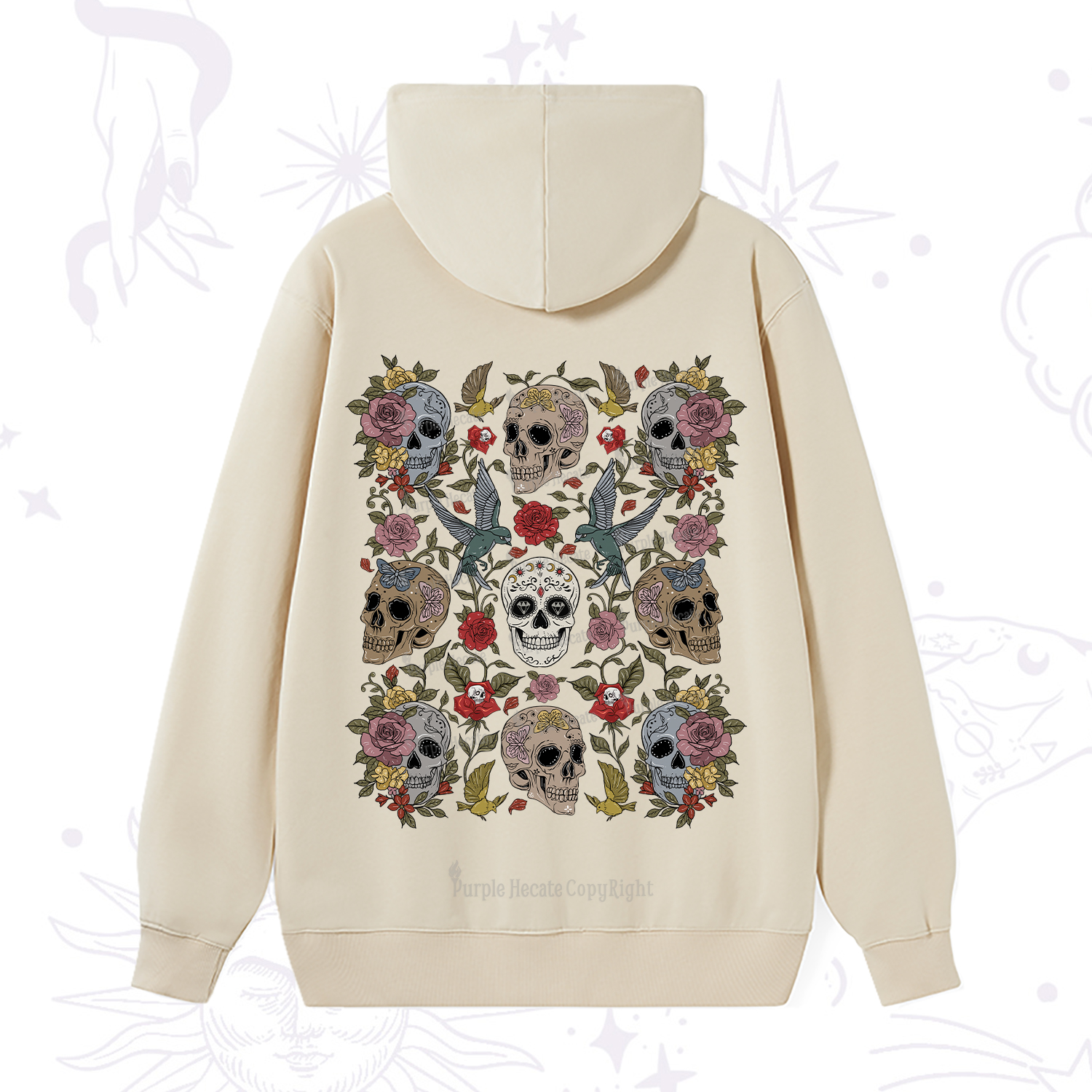 Purplehecate Skull Garden Hoodie