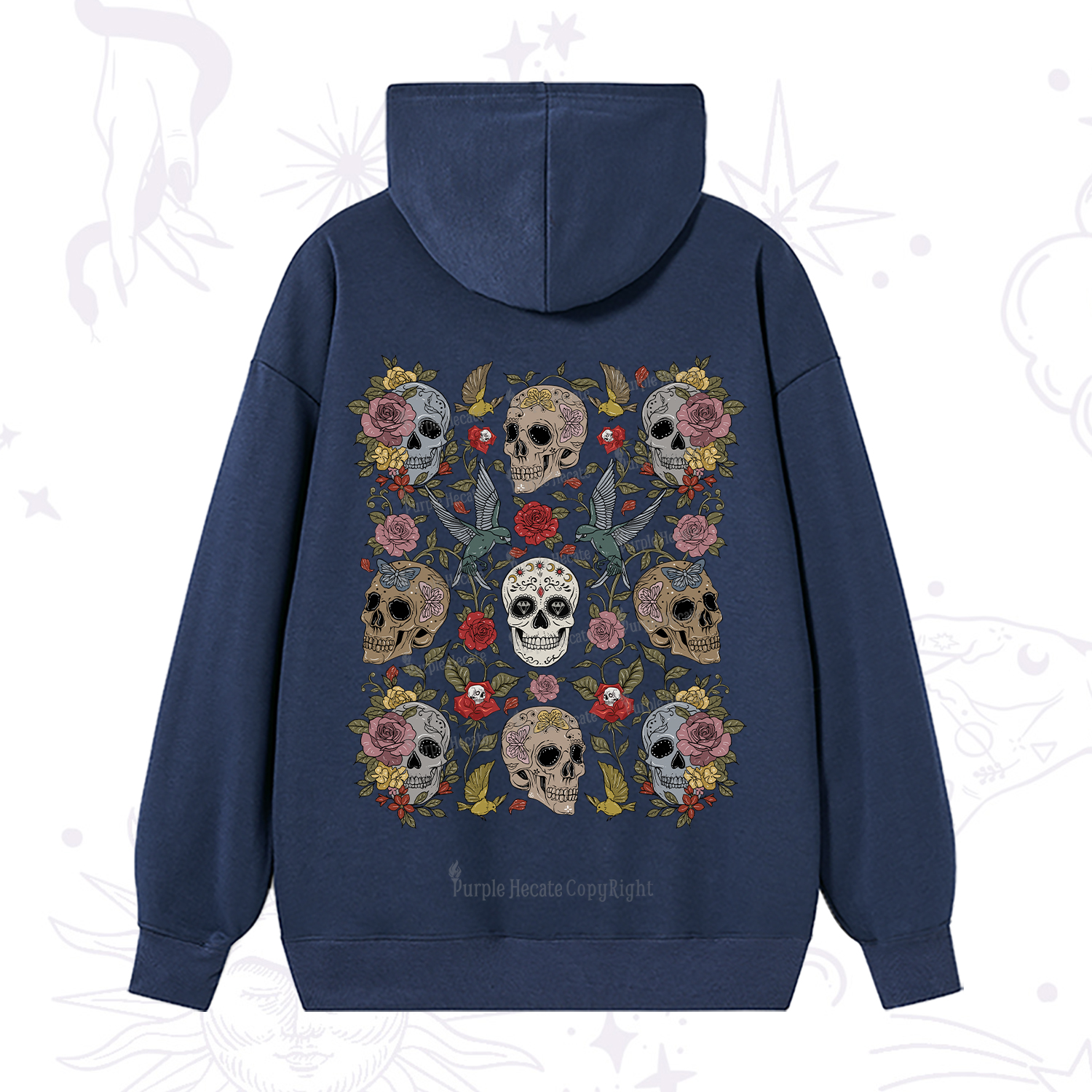 Purplehecate Skull Garden Hoodie