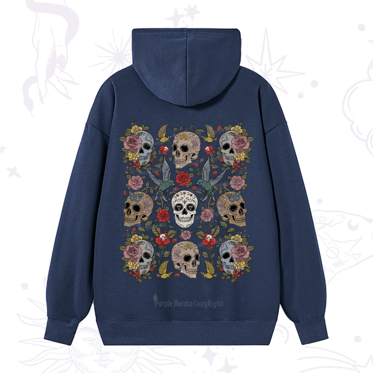 Purplehecate Skull Garden Hoodie