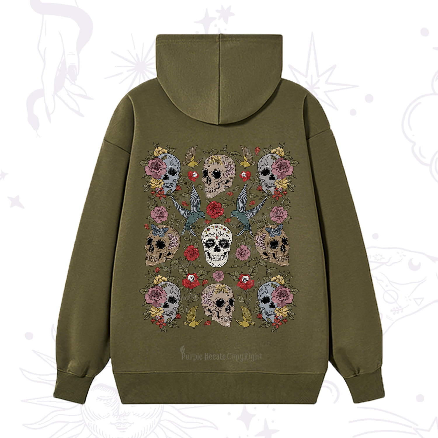 Purplehecate Skull Garden Hoodie