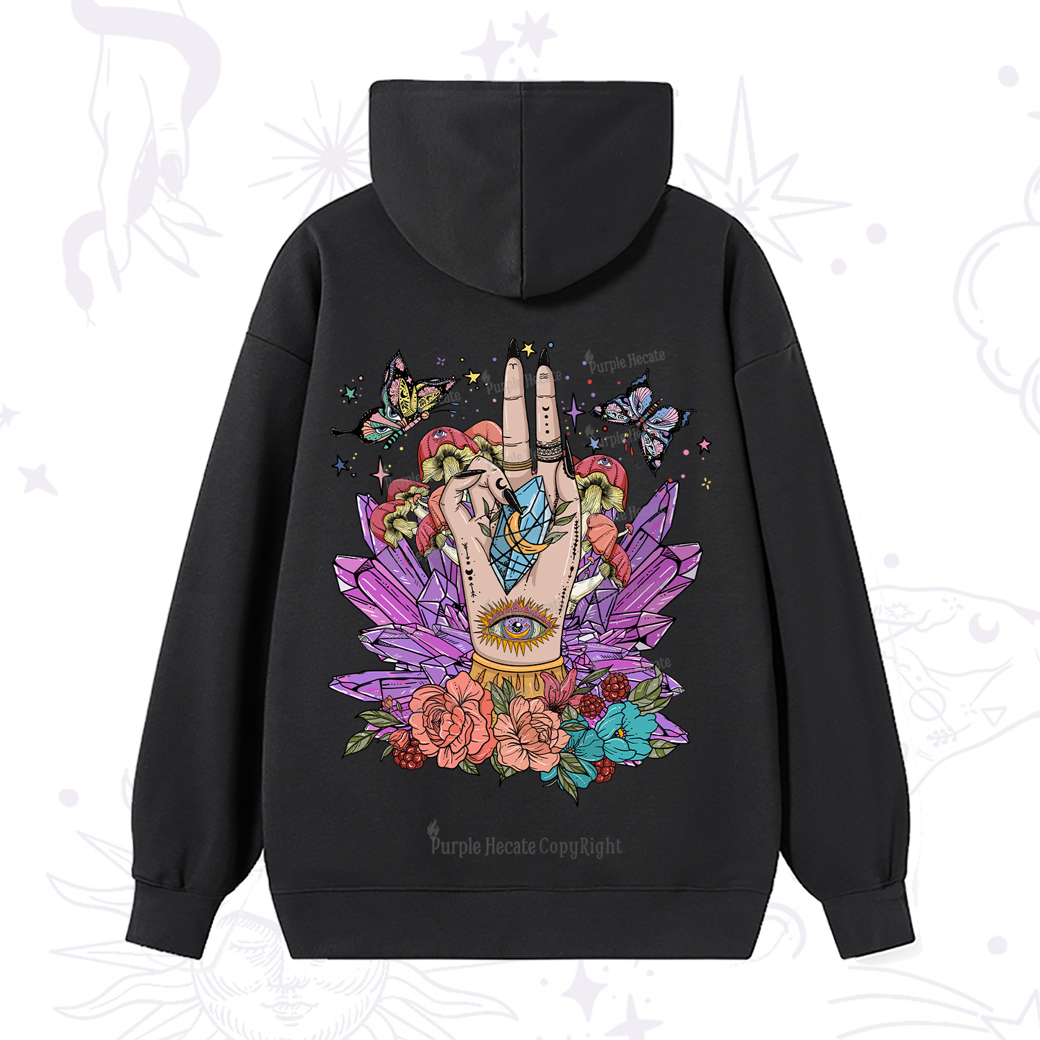 Purplehecate Mystic Crystal Divination Hoodie