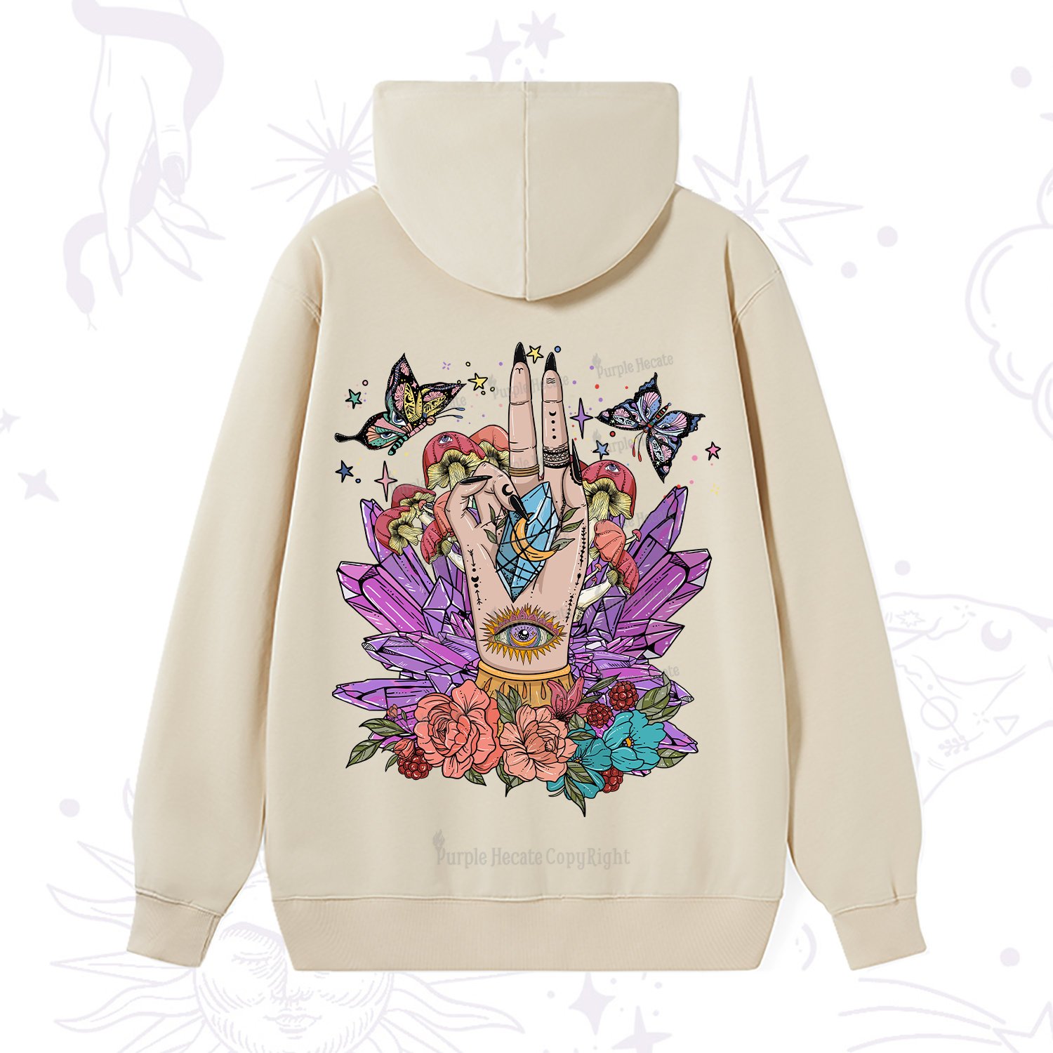 Purplehecate Mystic Crystal Divination Hoodie