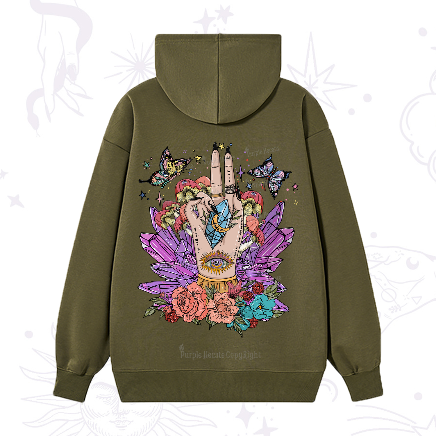 Purplehecate Mystic Crystal Divination Hoodie