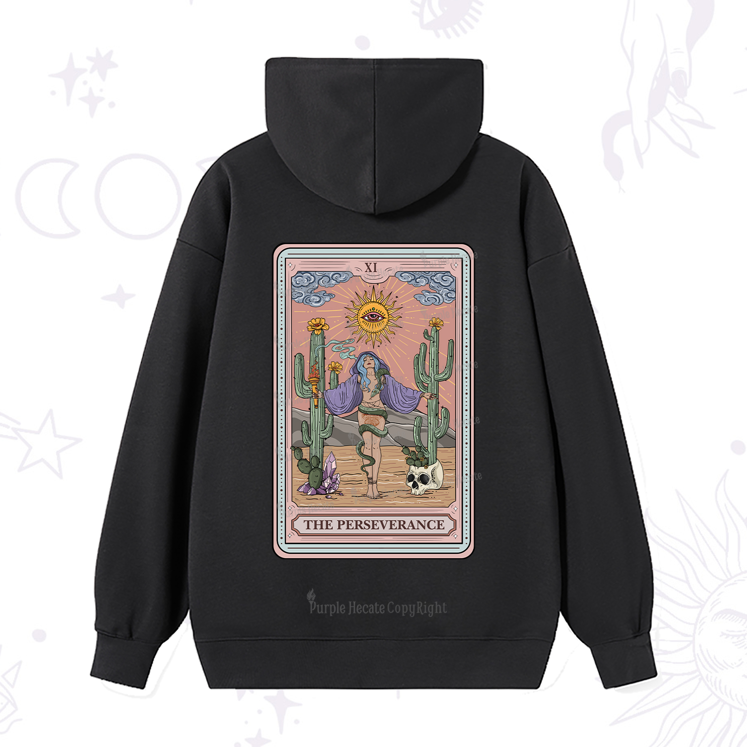 Purplehecate The Perseverance Tarot Card Hoodie