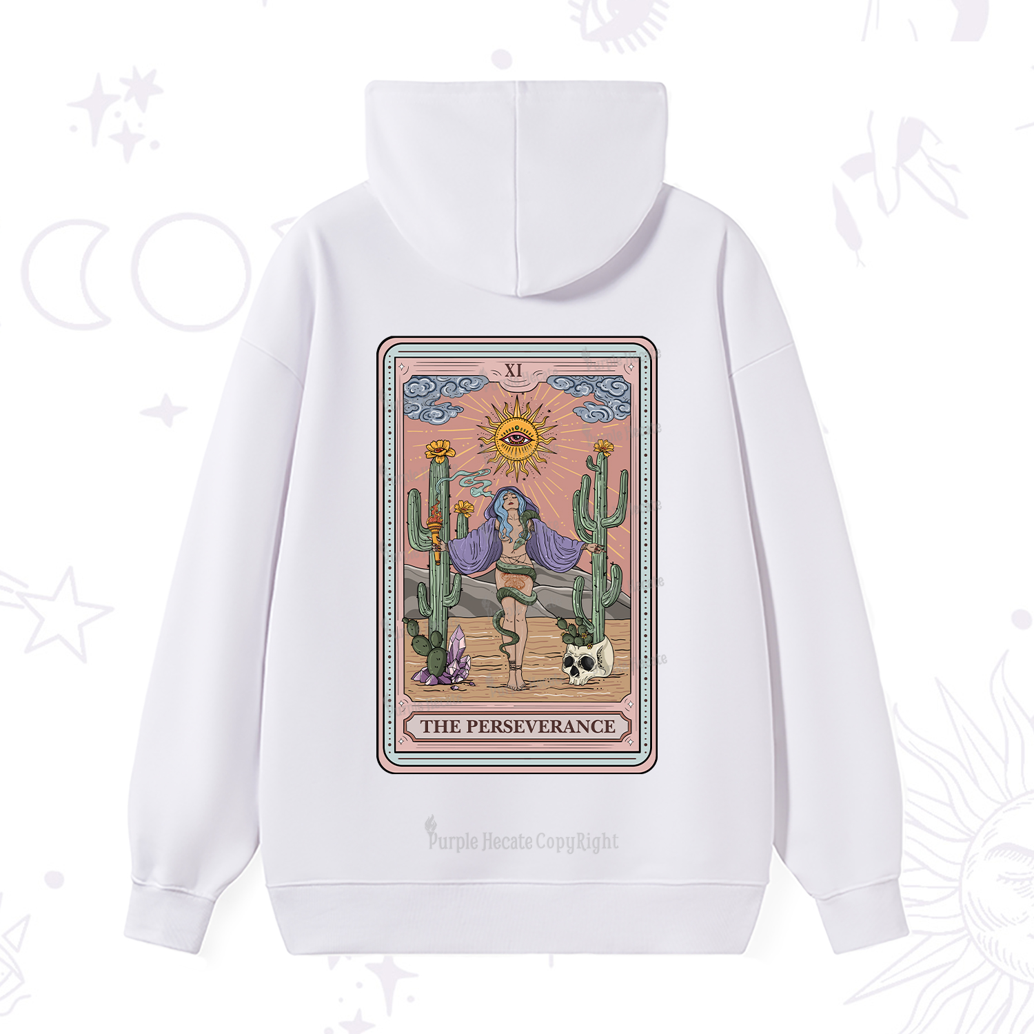 Purplehecate The Perseverance Tarot Card Hoodie