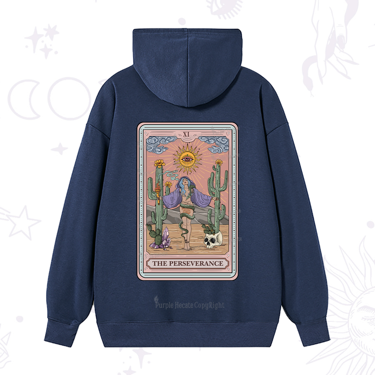 Purplehecate The Perseverance Tarot Card Hoodie