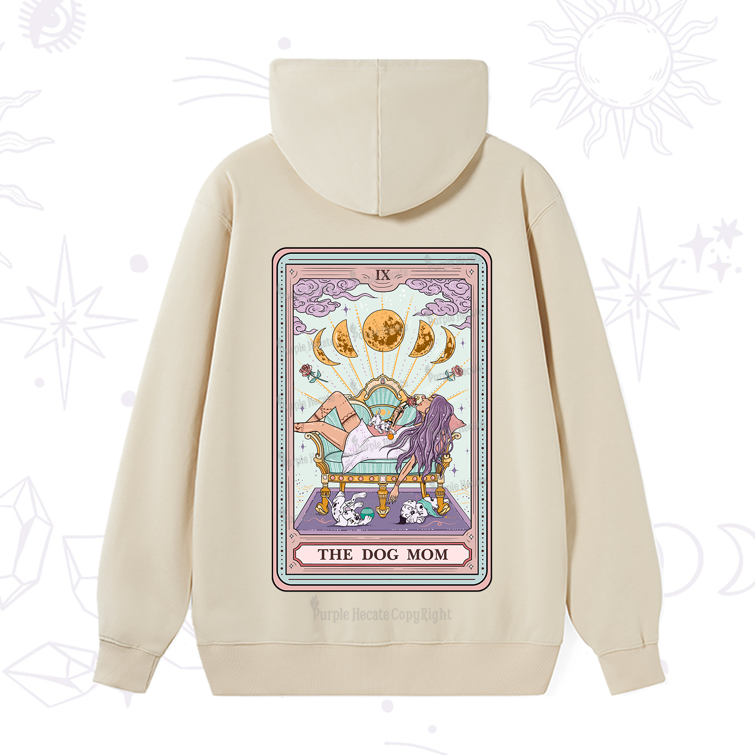 Purplehecate The Dog Mom Tarot Card Hoodie