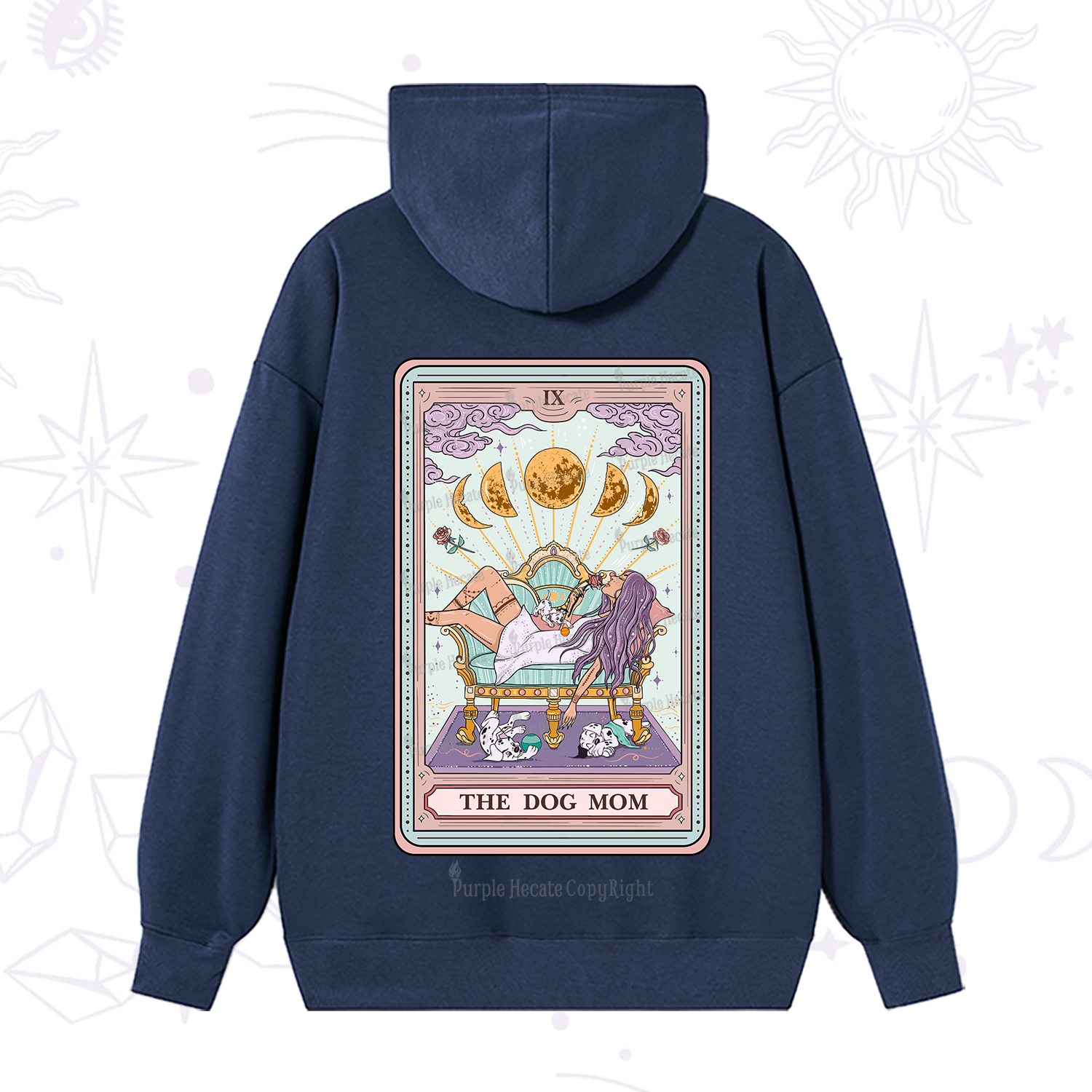 Purplehecate The Dog Mom Tarot Card Hoodie