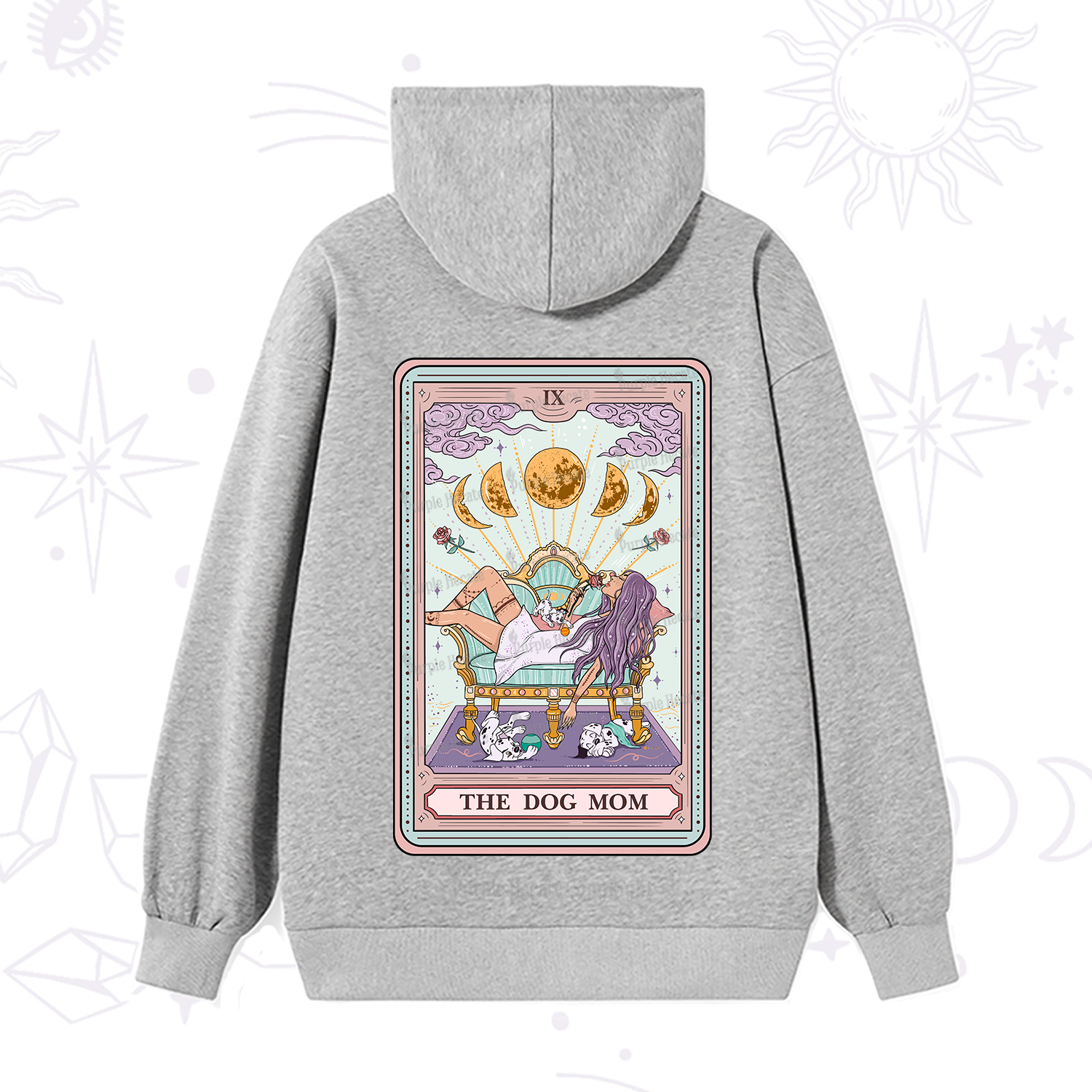 Purplehecate The Dog Mom Tarot Card Hoodie
