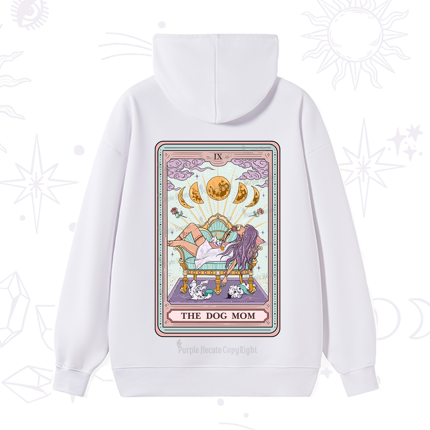 Purplehecate The Dog Mom Tarot Card Hoodie