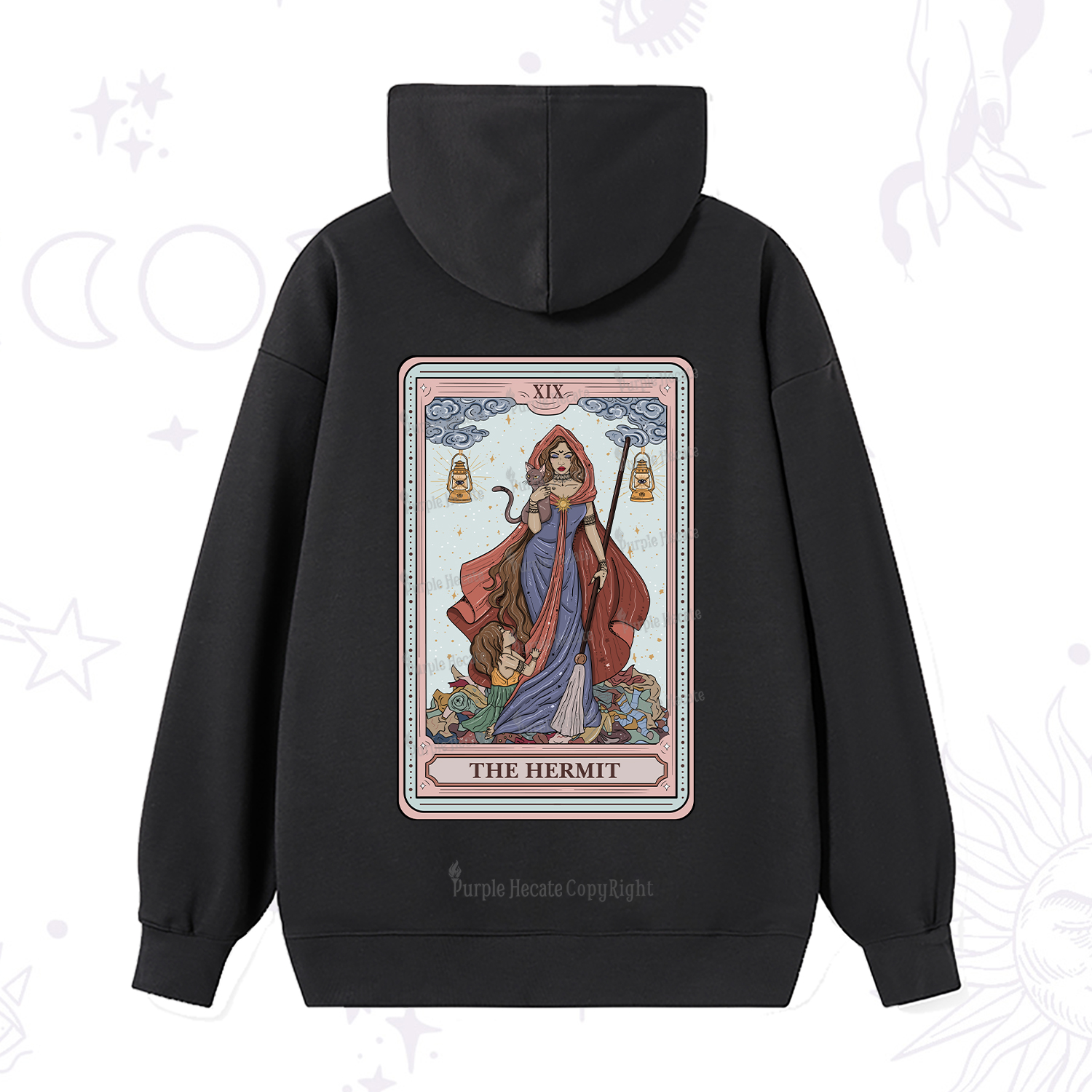 Purplehecate The Hermit Tarot Card Hoodie