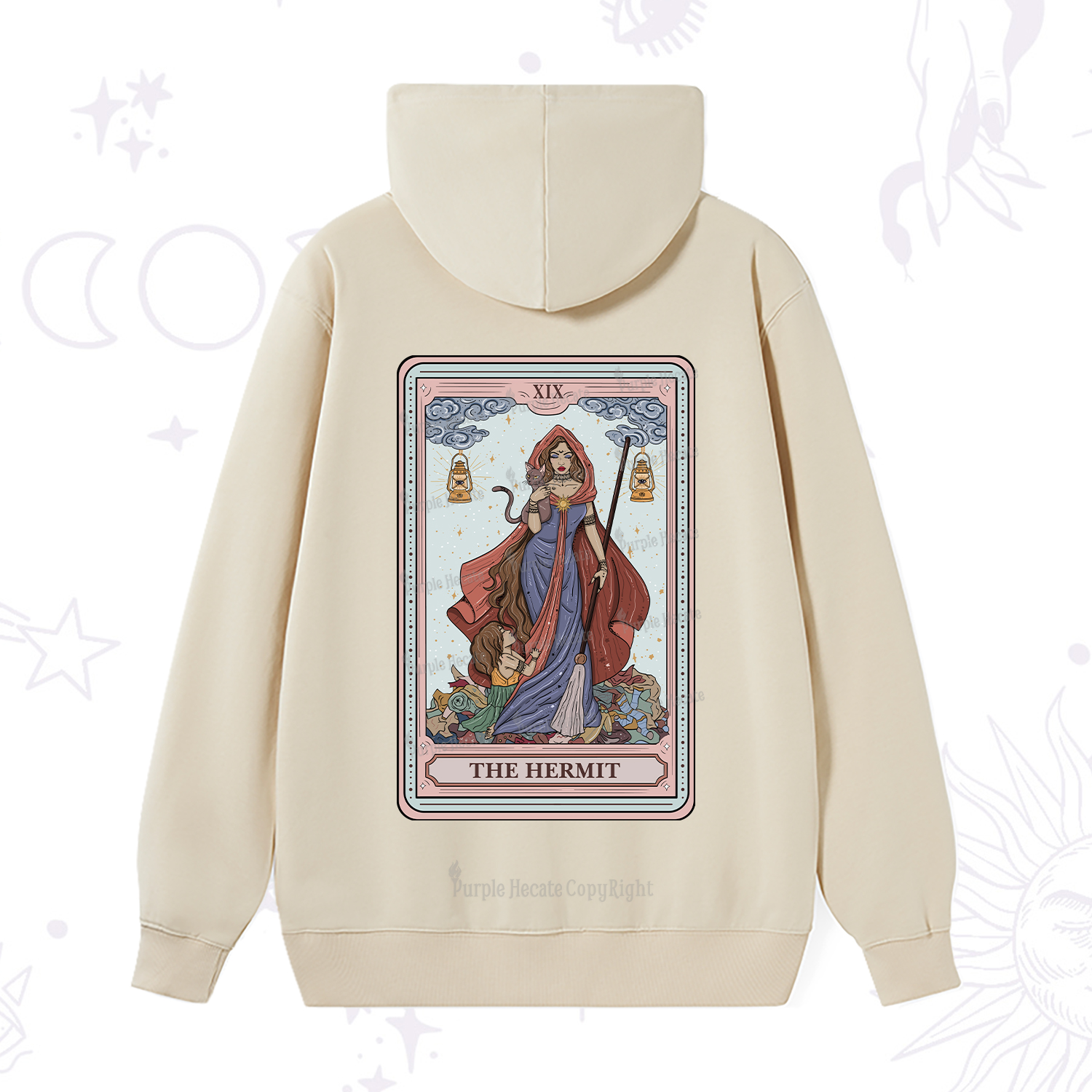 Purplehecate The Hermit Tarot Card Hoodie