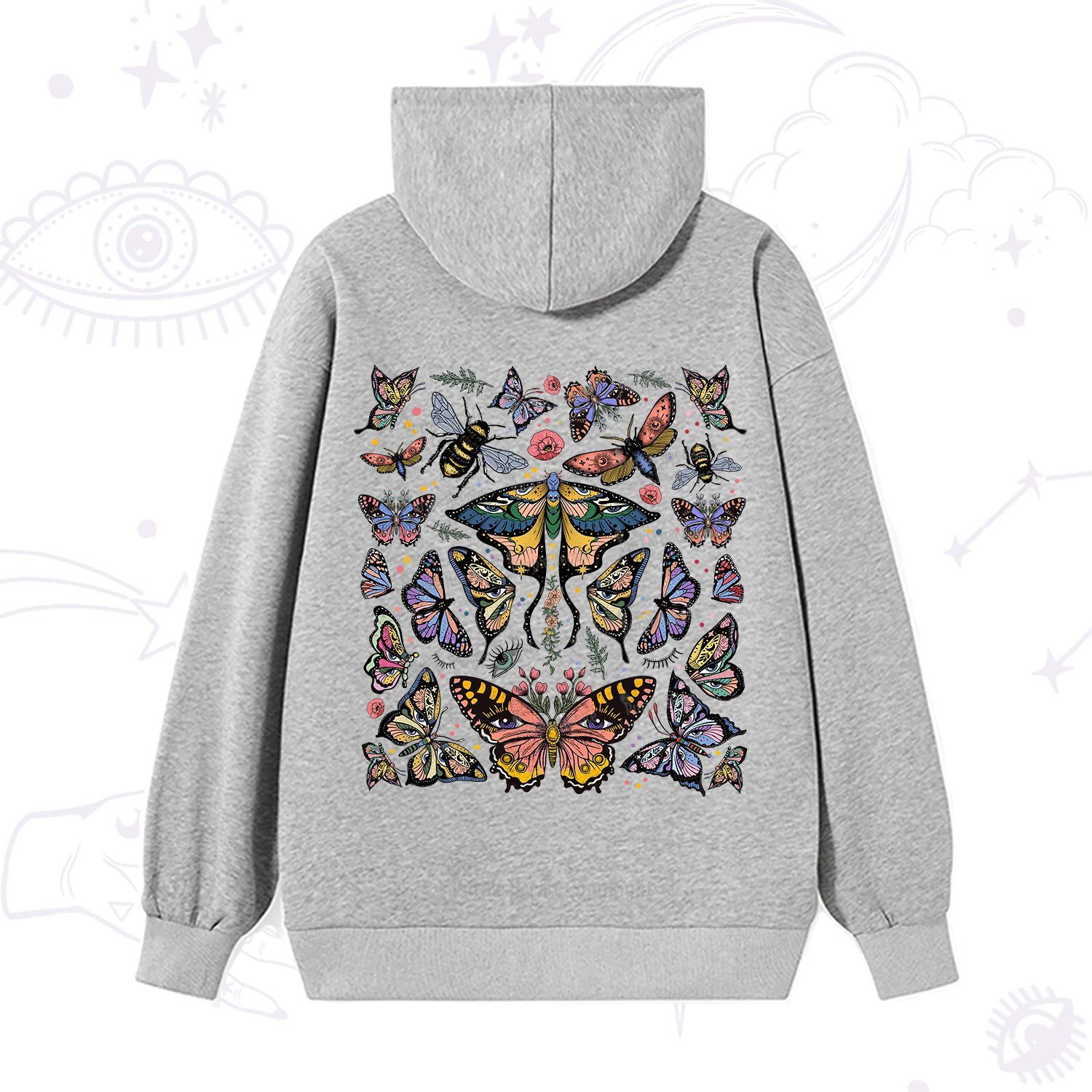 Purplehecate Mystical Butterfly & Moth Hoodie