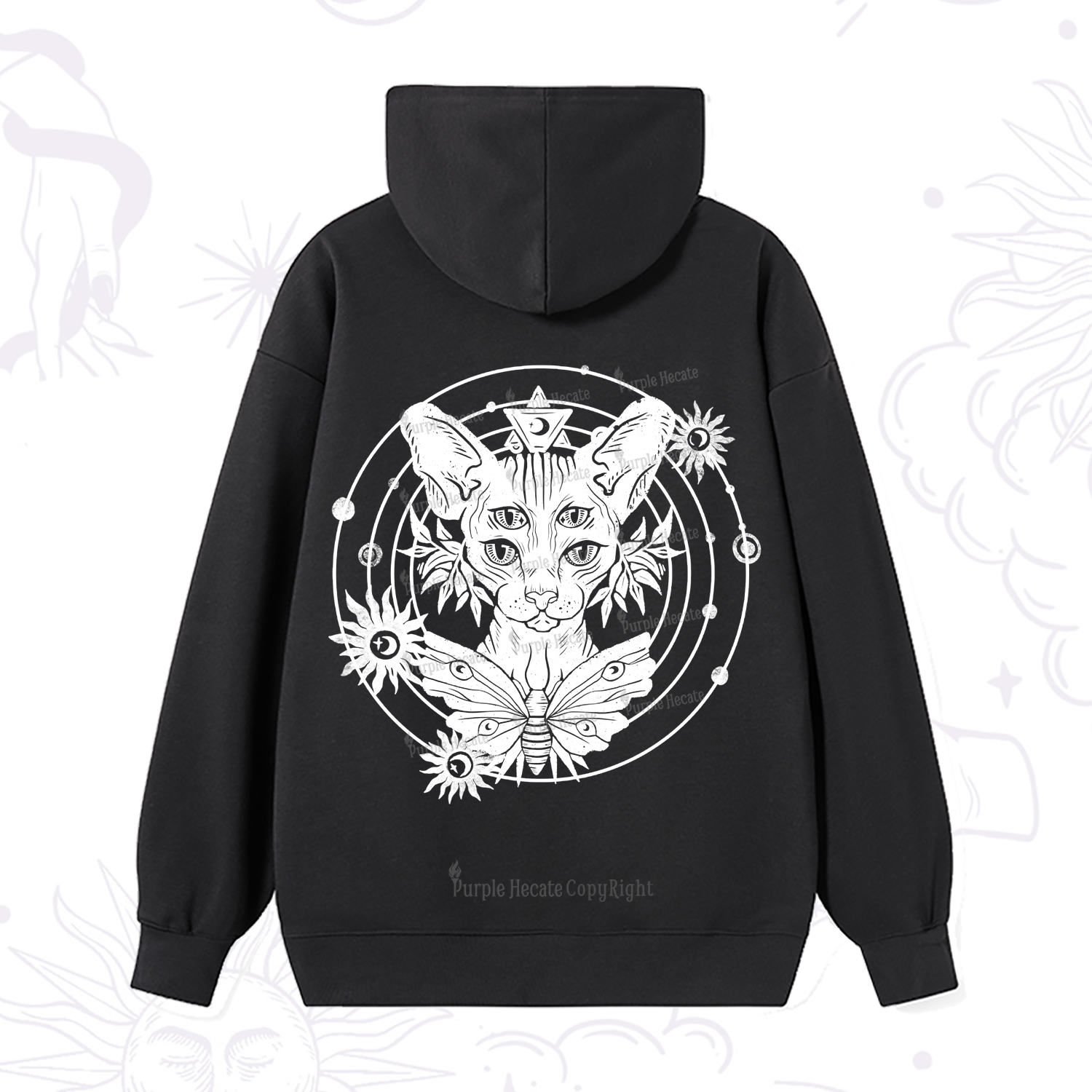 Purplehecate Mystic Sphynx Cat Lover Hoodie