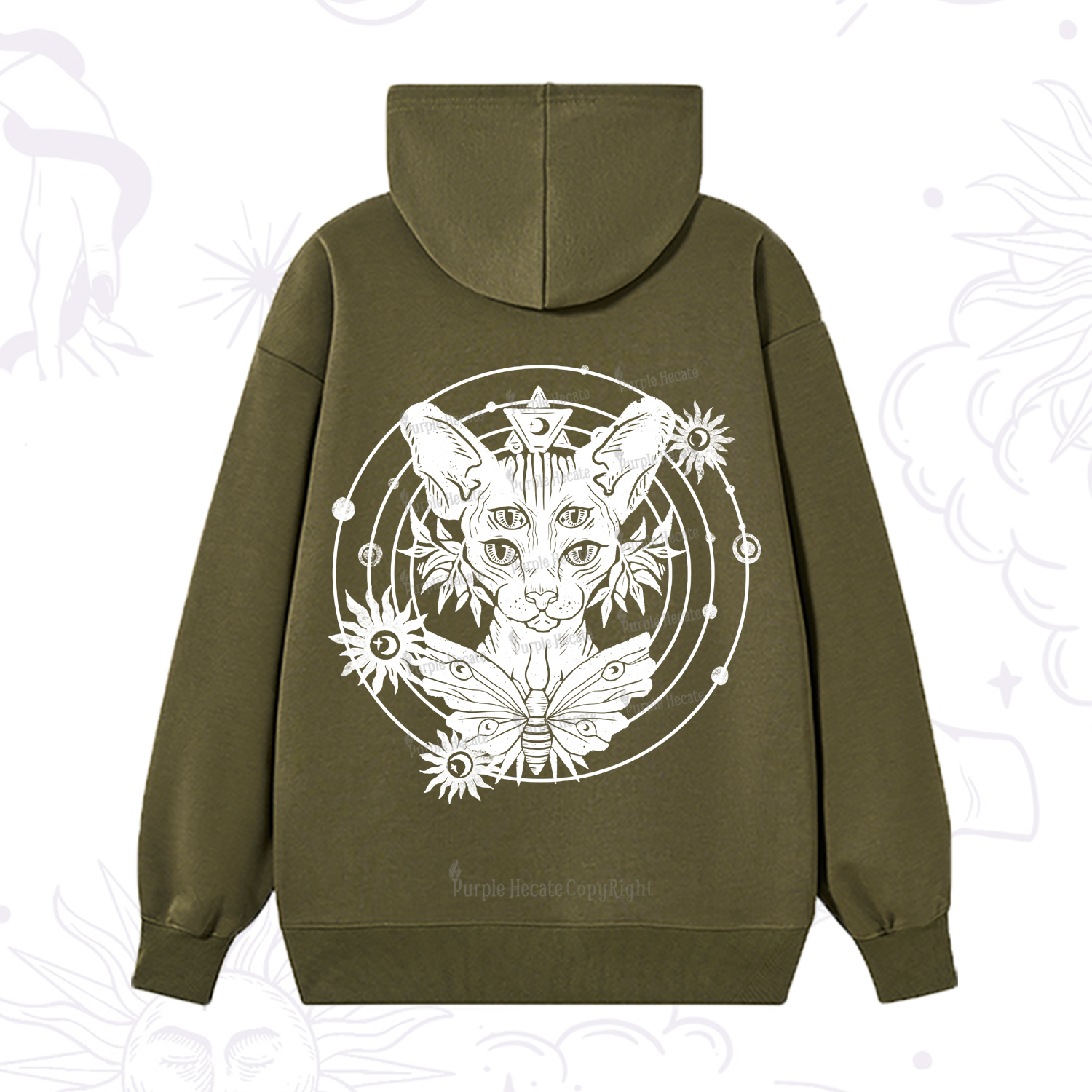 Purplehecate Mystic Sphynx Cat Lover Hoodie