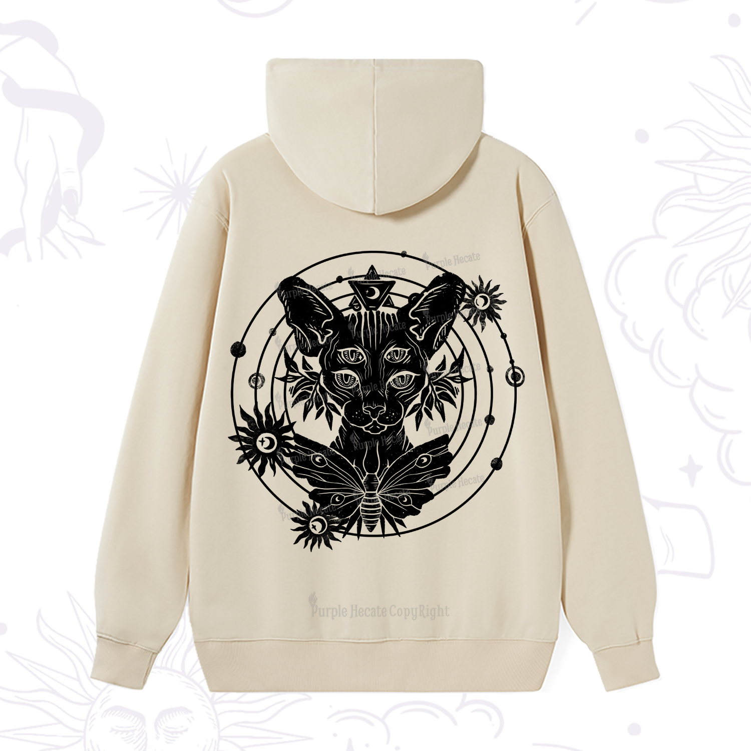 Purplehecate Mystic Sphynx Cat Lover Hoodie