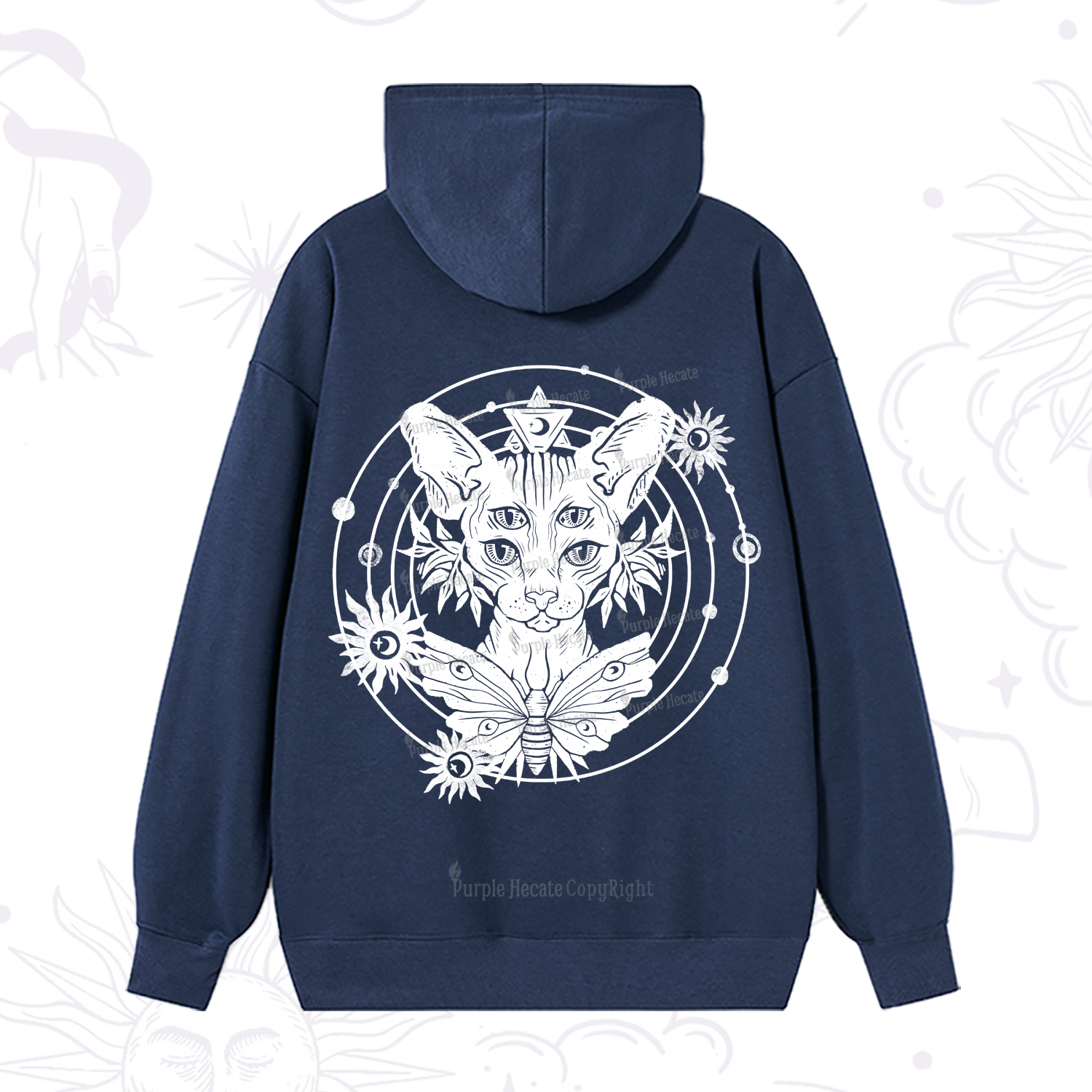 Purplehecate Mystic Sphynx Cat Lover Hoodie