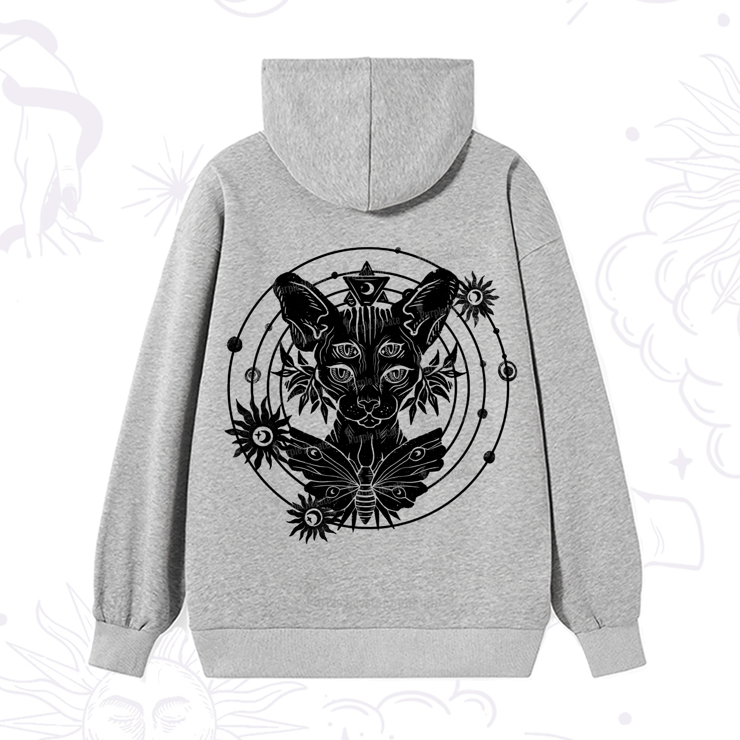 Purplehecate Mystic Sphynx Cat Lover Hoodie