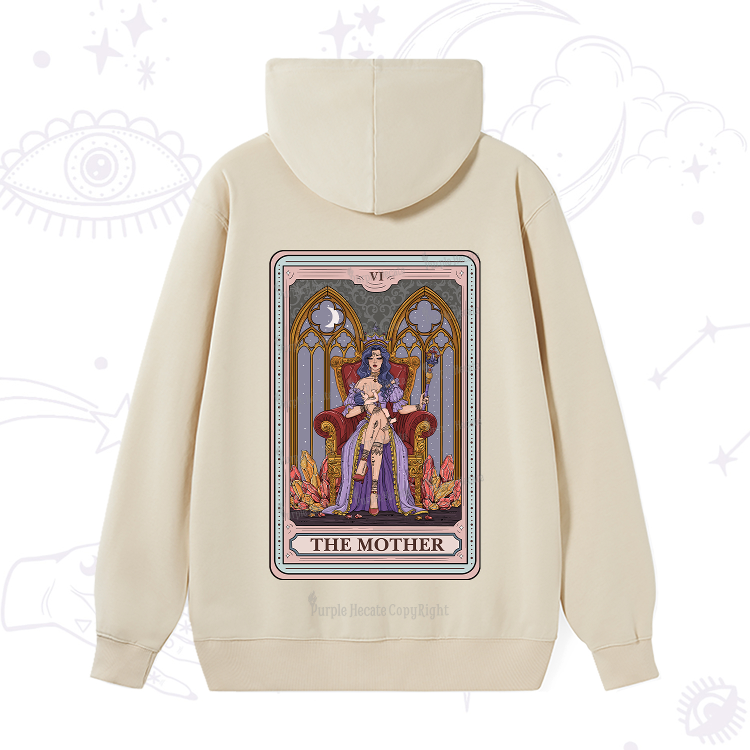Purplehecate The Mother Tarot Card Hoodie