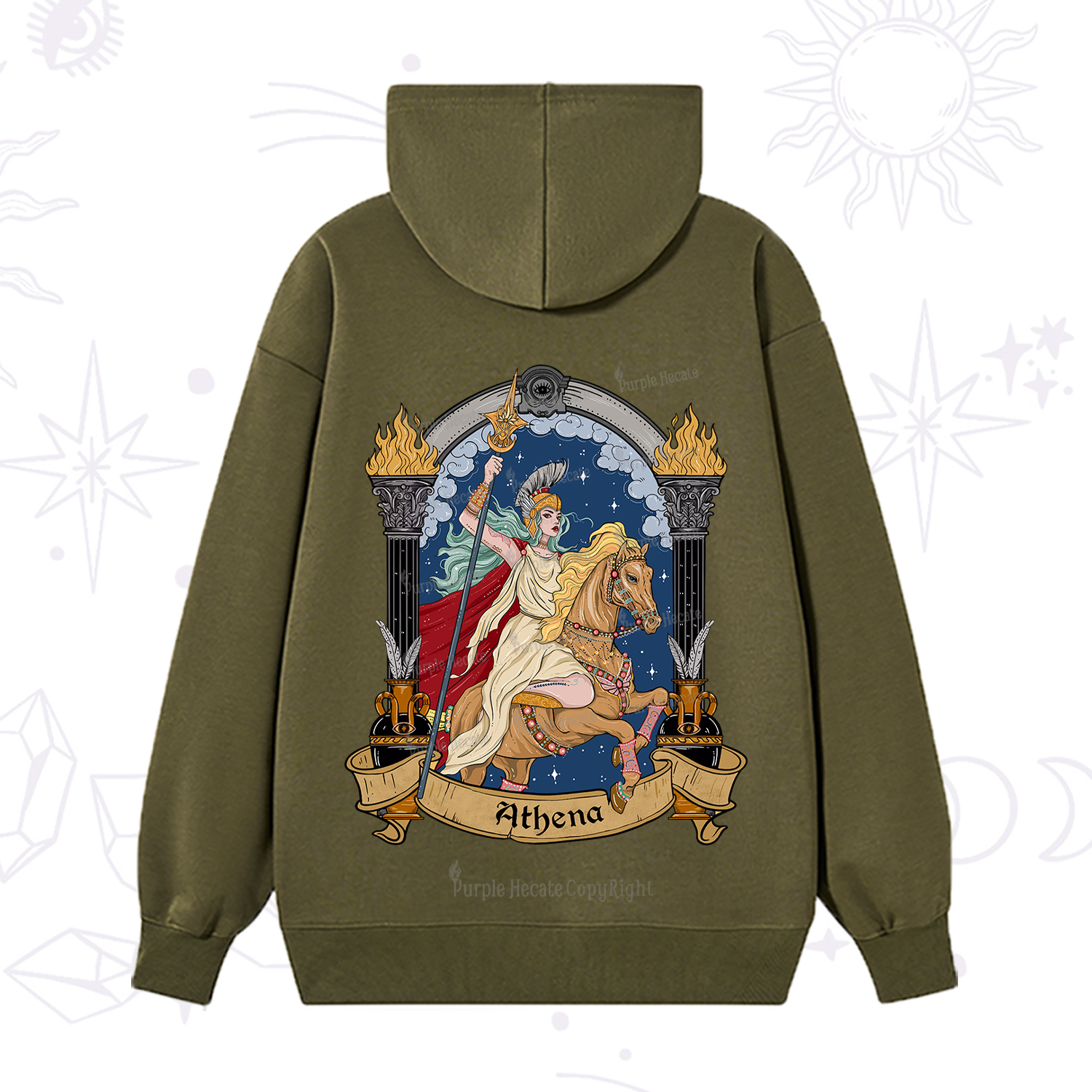 Purplehecate The Mighty Goddess Athena Hoodie