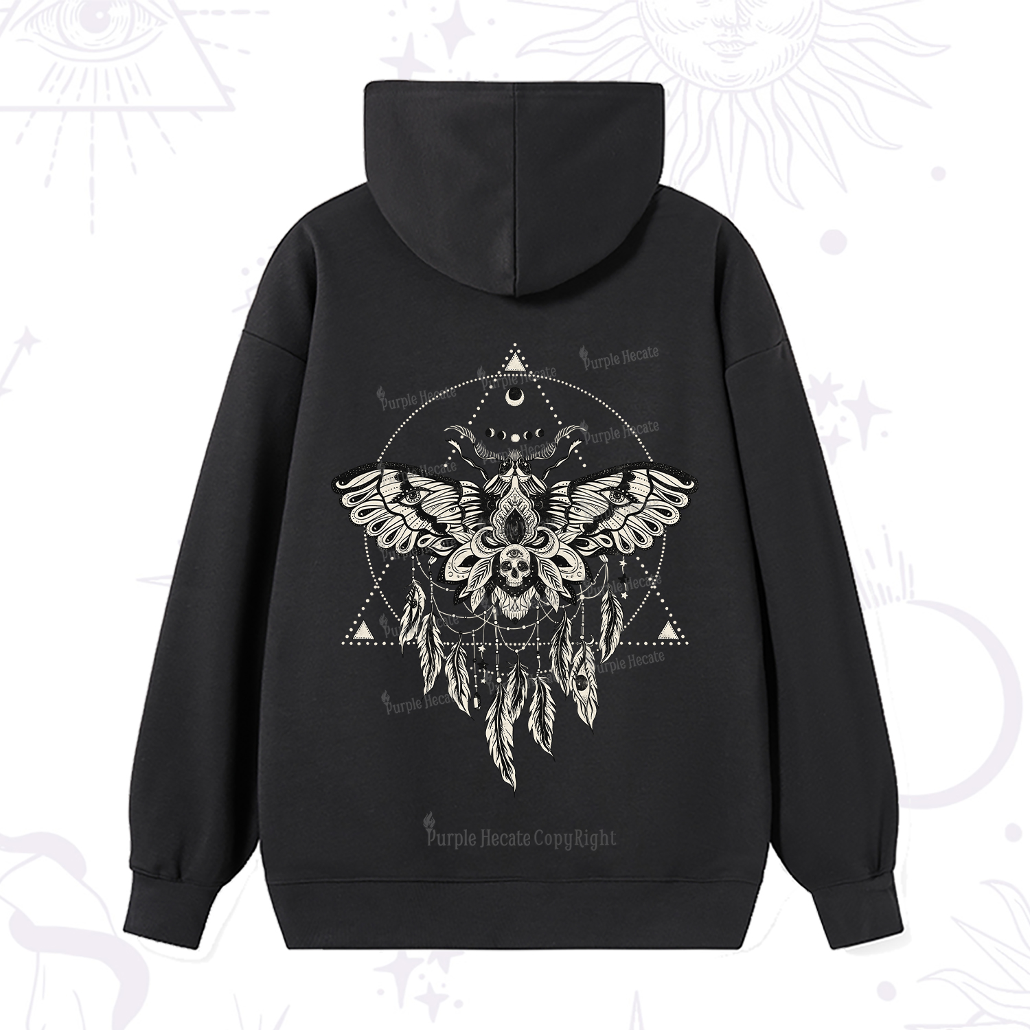 Purplehecate Mystical Luna Moth Hoodie
