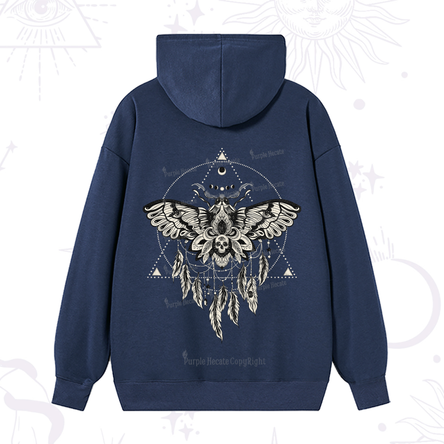 Purplehecate Mystical Luna Moth Hoodie