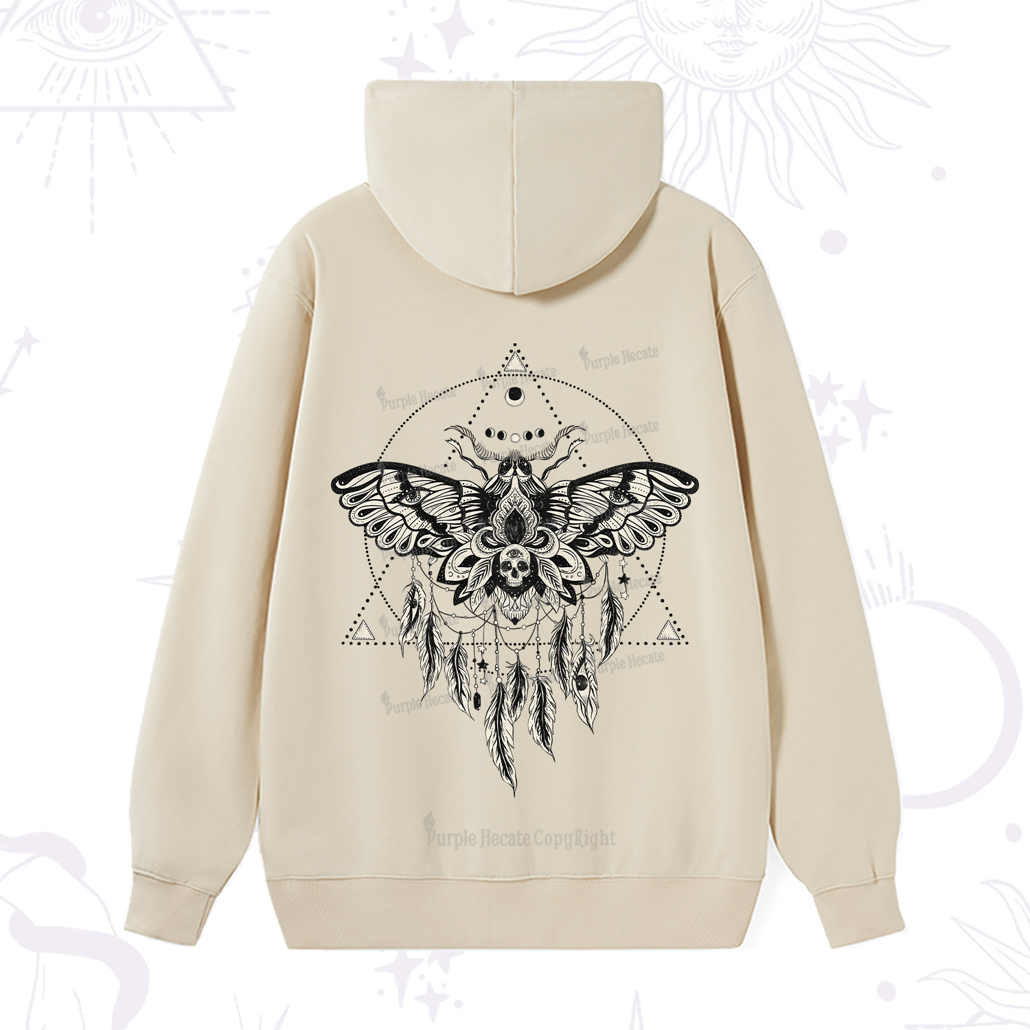 Purplehecate Mystical Luna Moth Hoodie