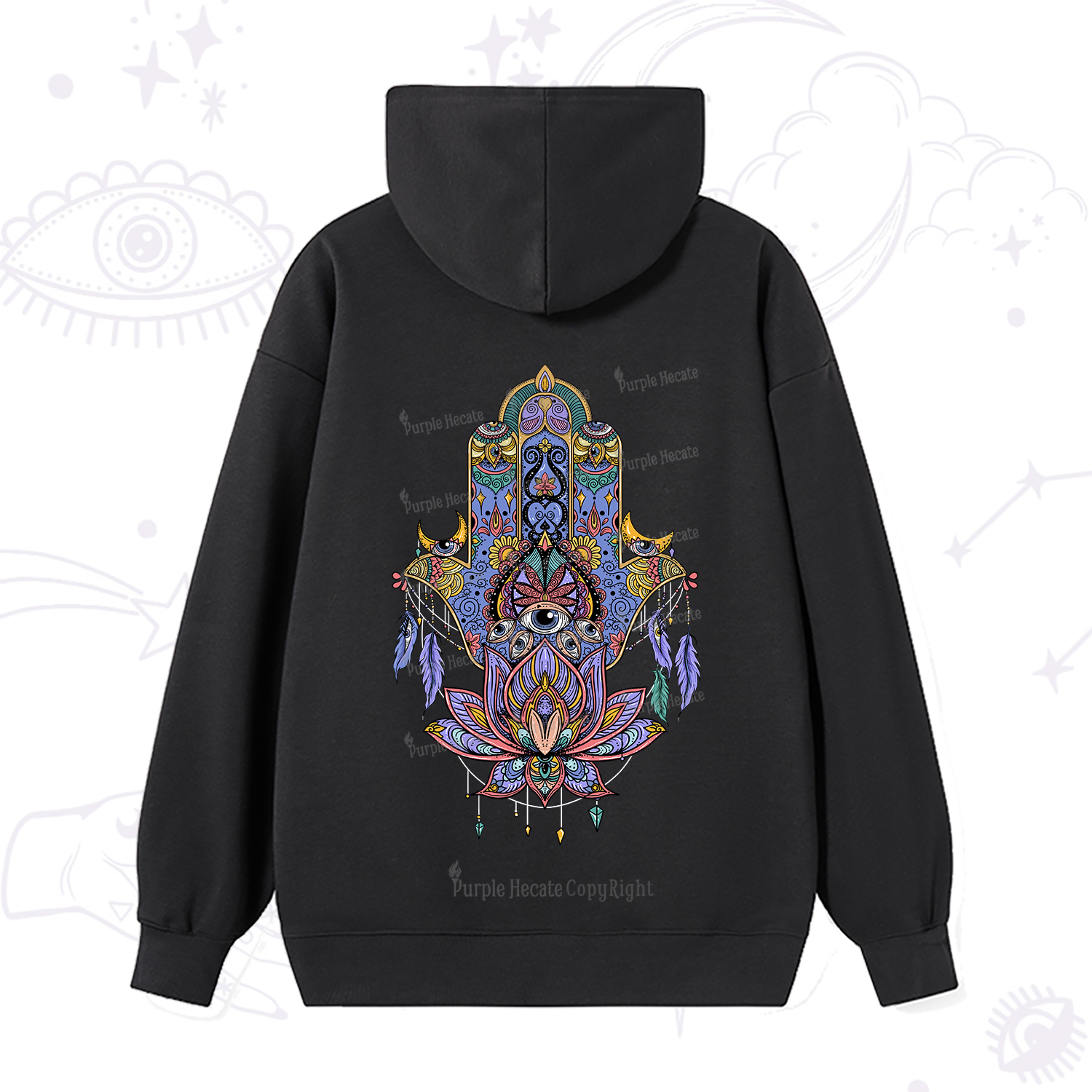 Purplehecate Hamsa Evil Eye Hoodie