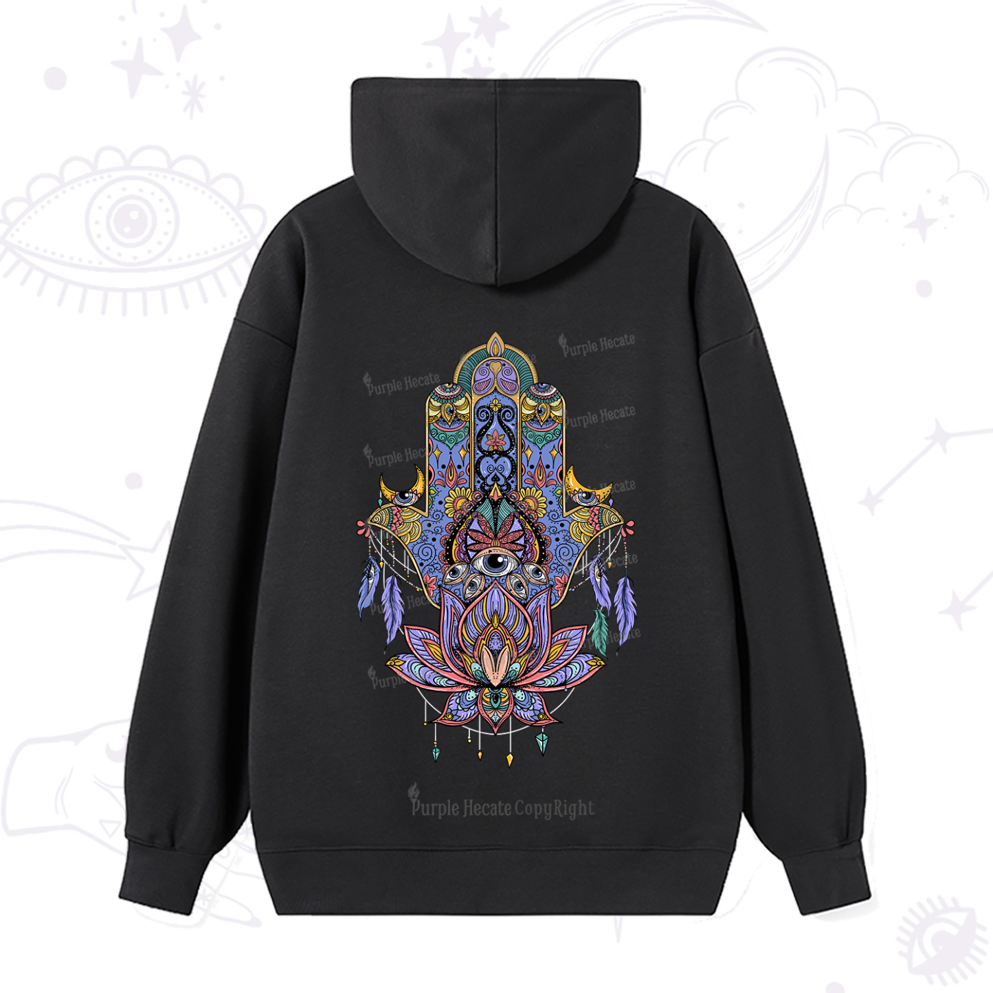 Purplehecate Hamsa Evil Eye Hoodie