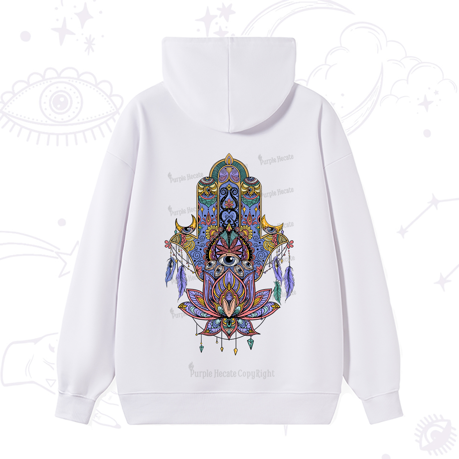 Purplehecate Hamsa Evil Eye Hoodie