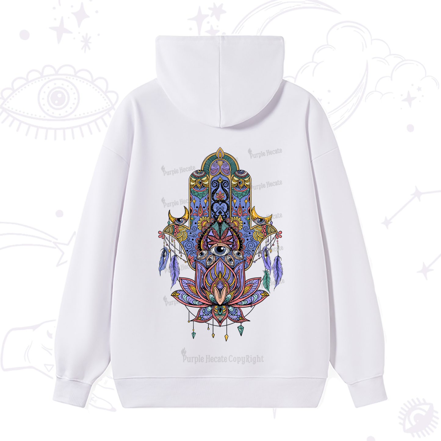 Purplehecate Hamsa Evil Eye Hoodie