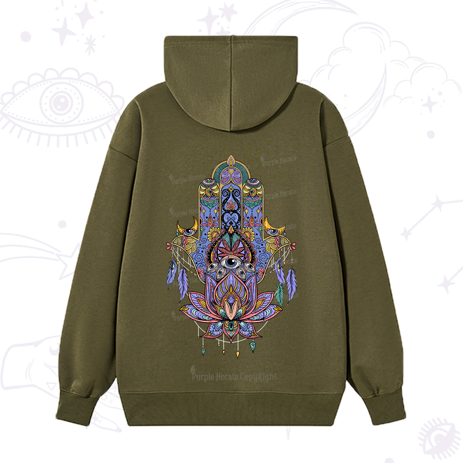 Purplehecate Hamsa Evil Eye Hoodie