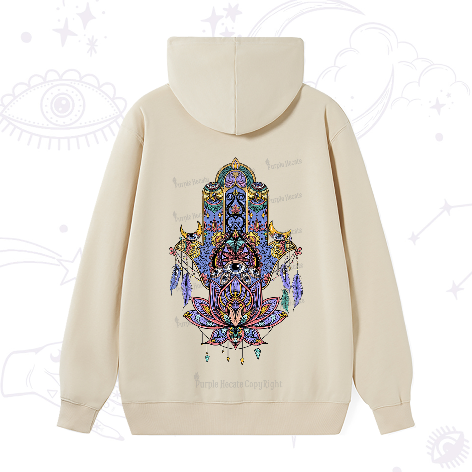 Purplehecate Hamsa Evil Eye Hoodie