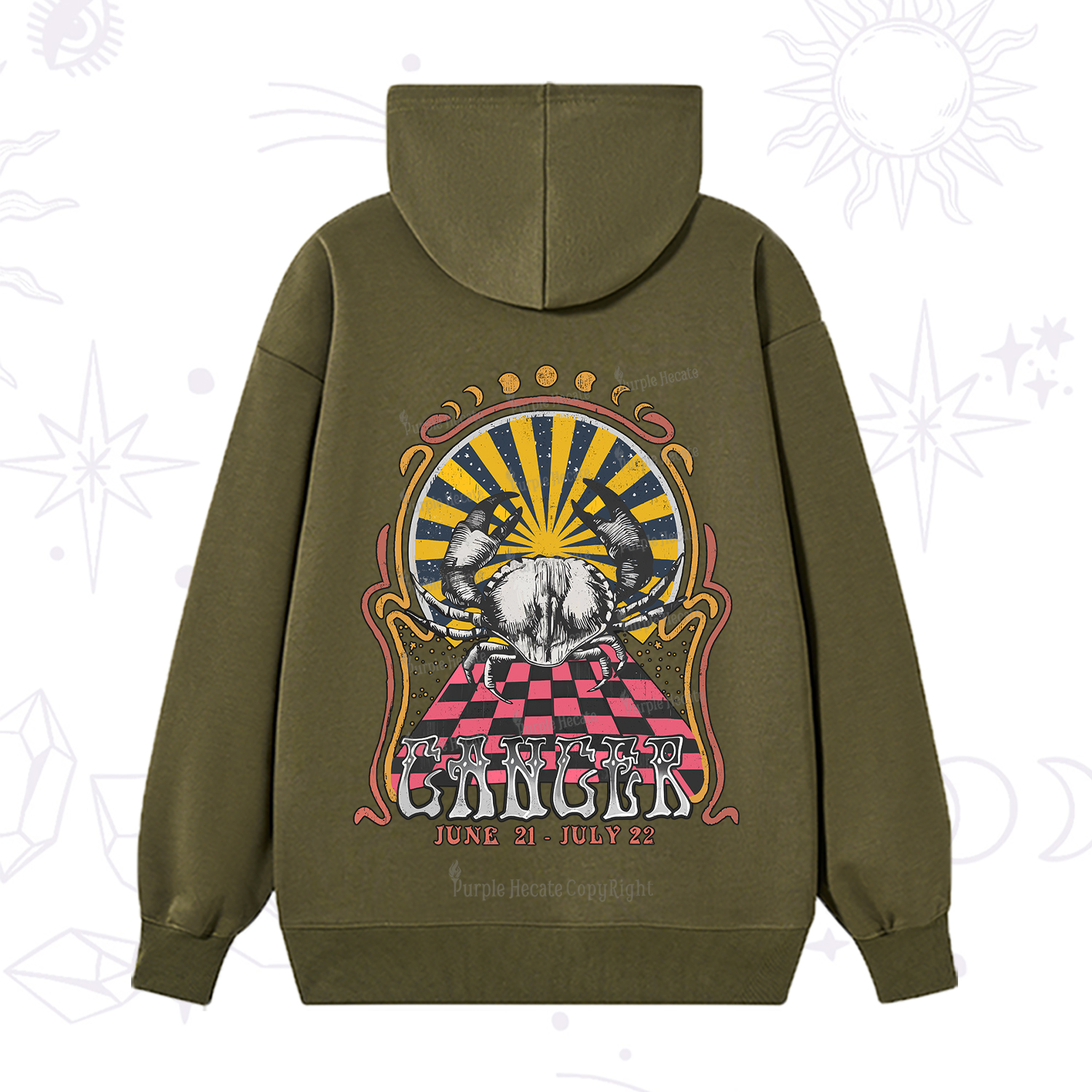 Purplehecate Cancer Crew Zodiac Hoodie