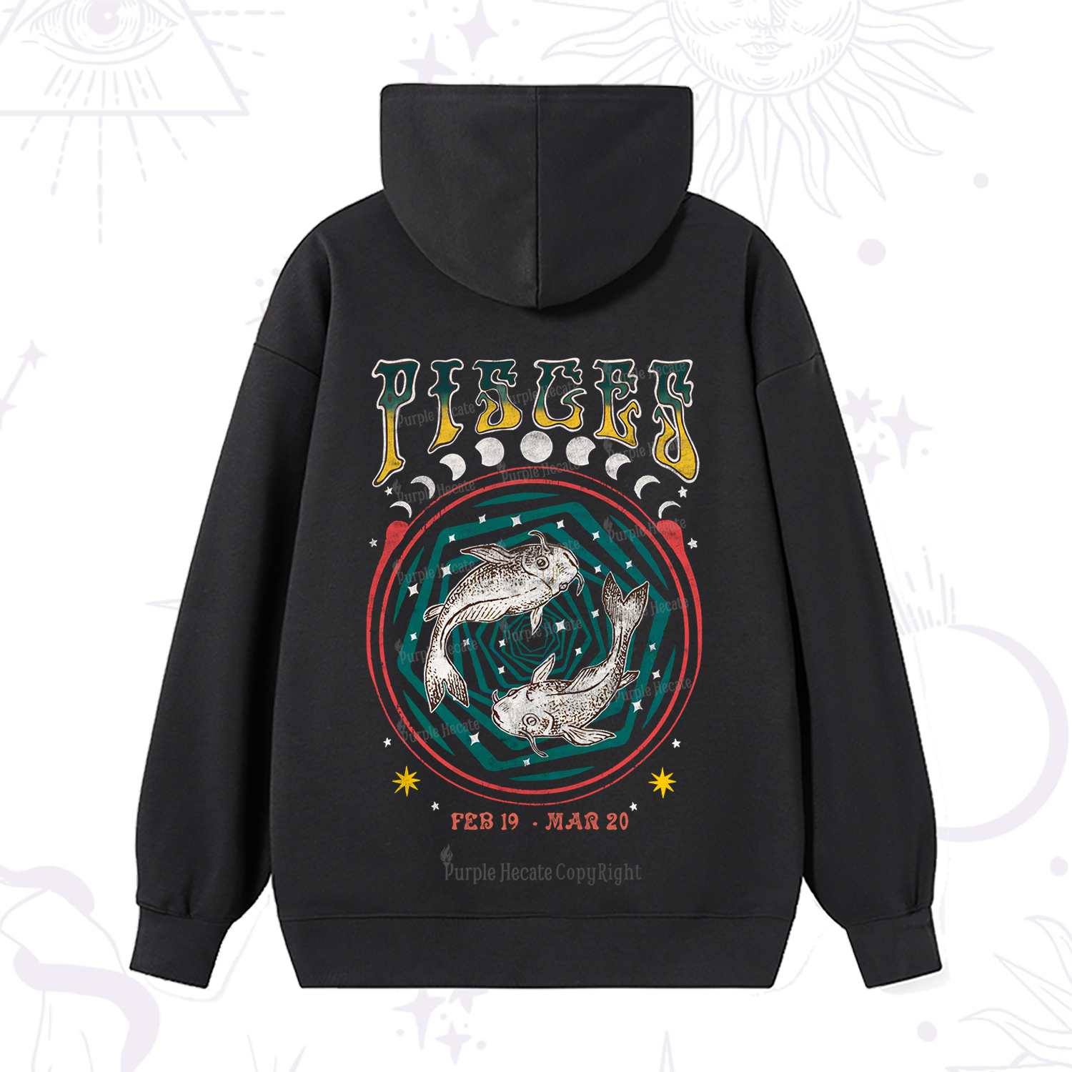 Purplehecate Pisces Crew Zodiac Hoodie