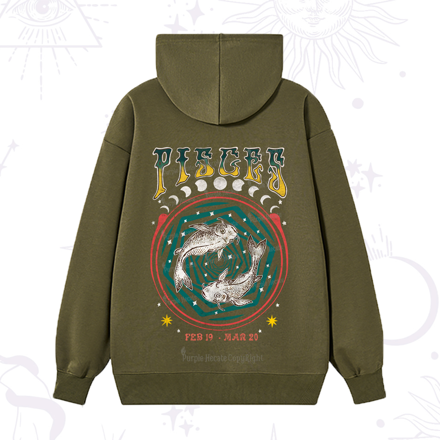 Purplehecate Pisces Crew Zodiac Hoodie