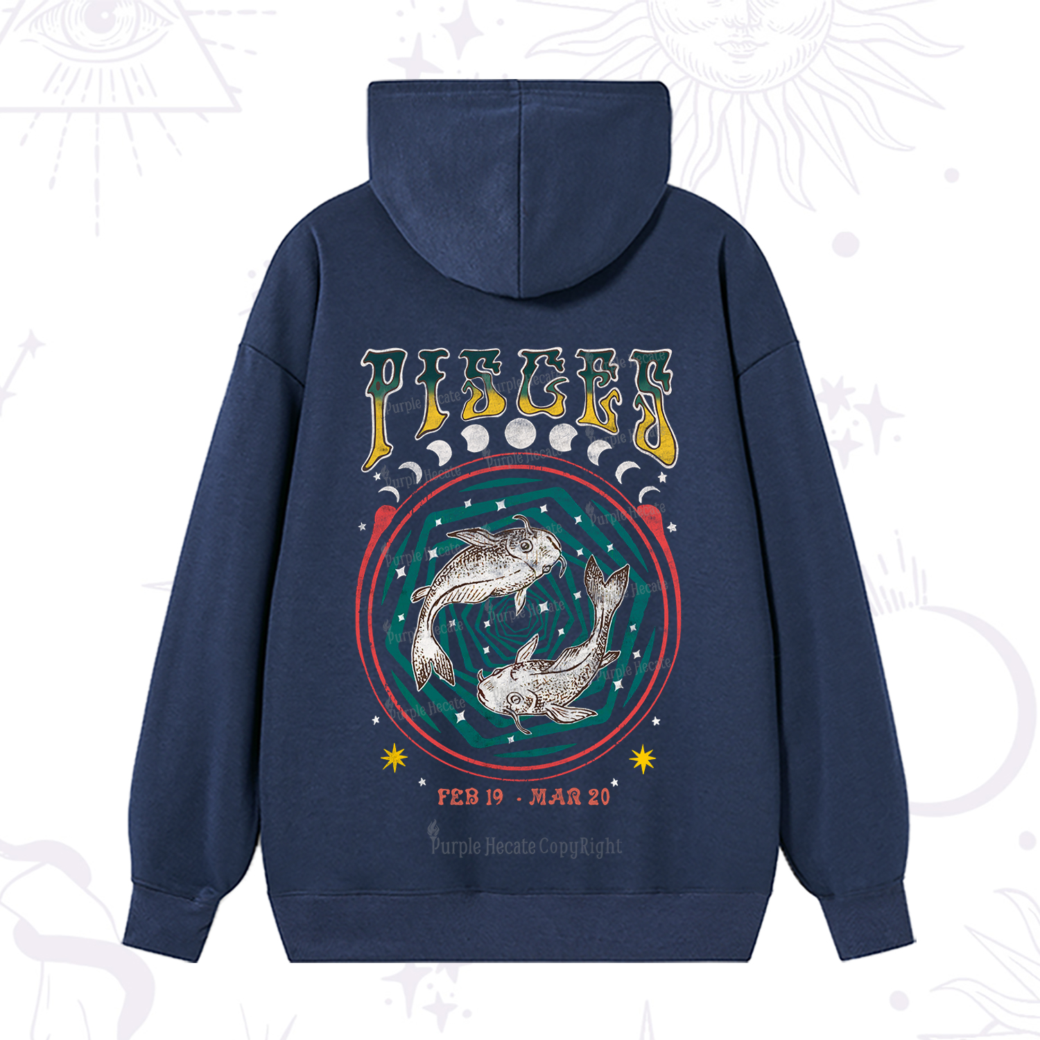 Purplehecate Pisces Crew Zodiac Hoodie