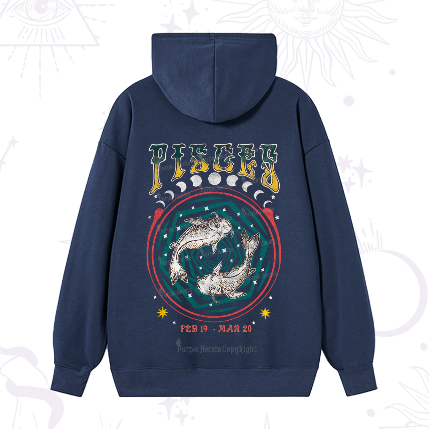 Purplehecate Pisces Crew Zodiac Hoodie