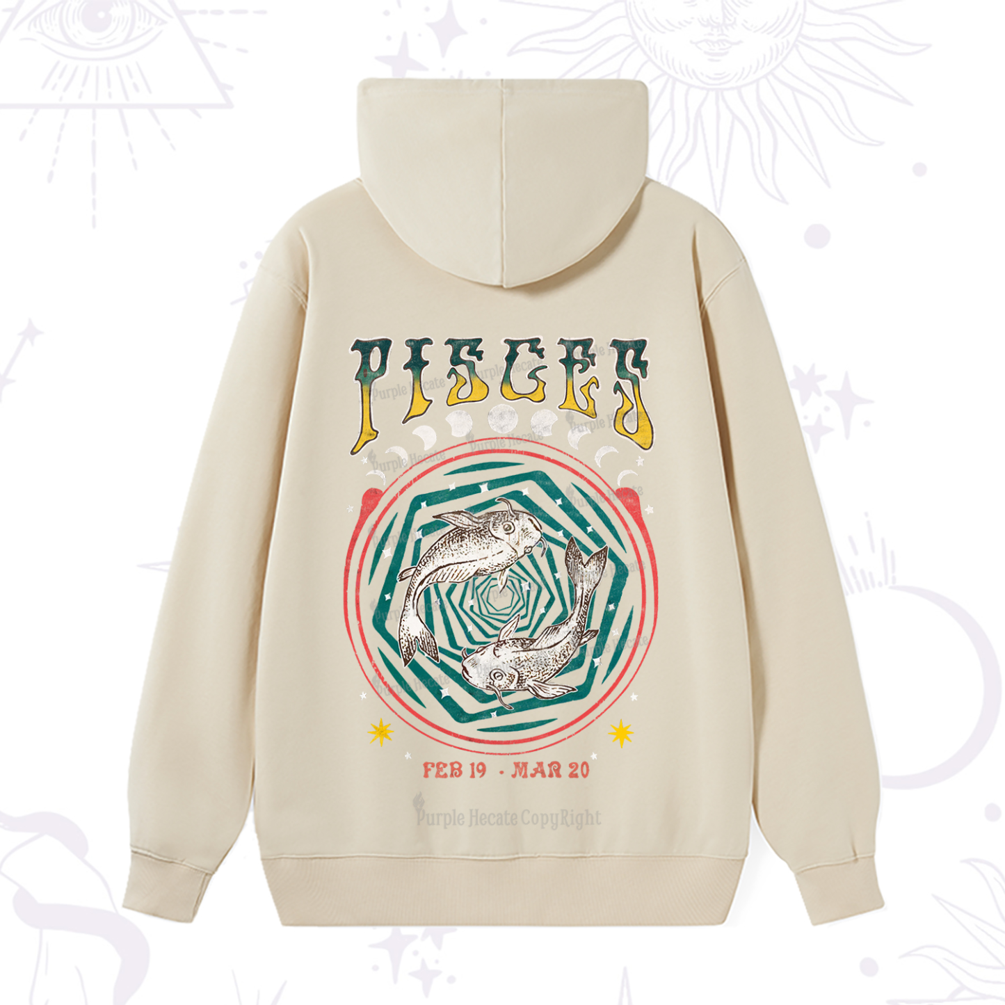 Purplehecate Pisces Crew Zodiac Hoodie