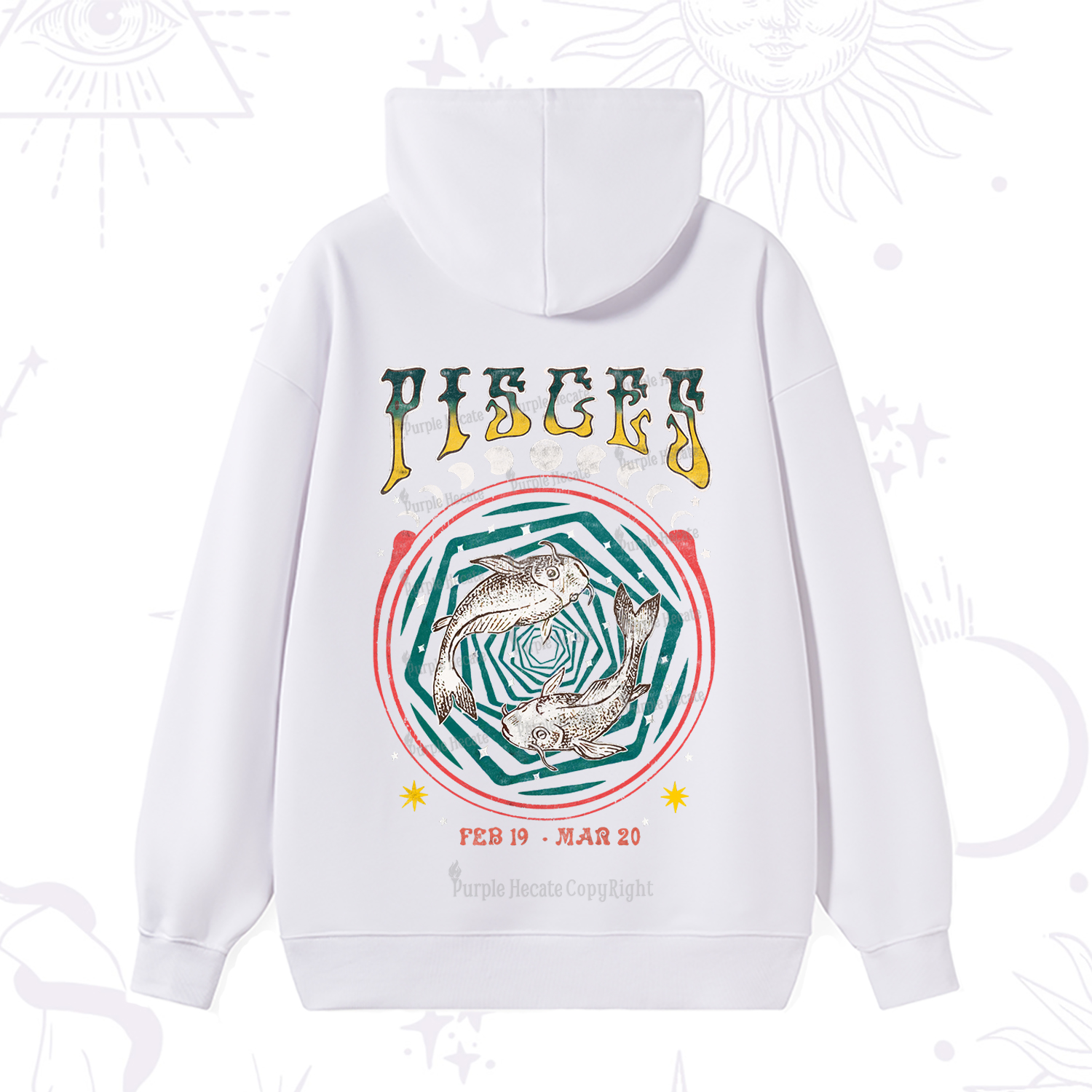 Purplehecate Pisces Crew Zodiac Hoodie