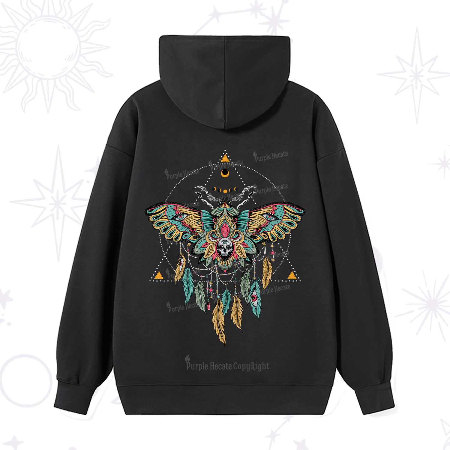 Purplehecate Dreamcatcher Moth Wings Hoodie