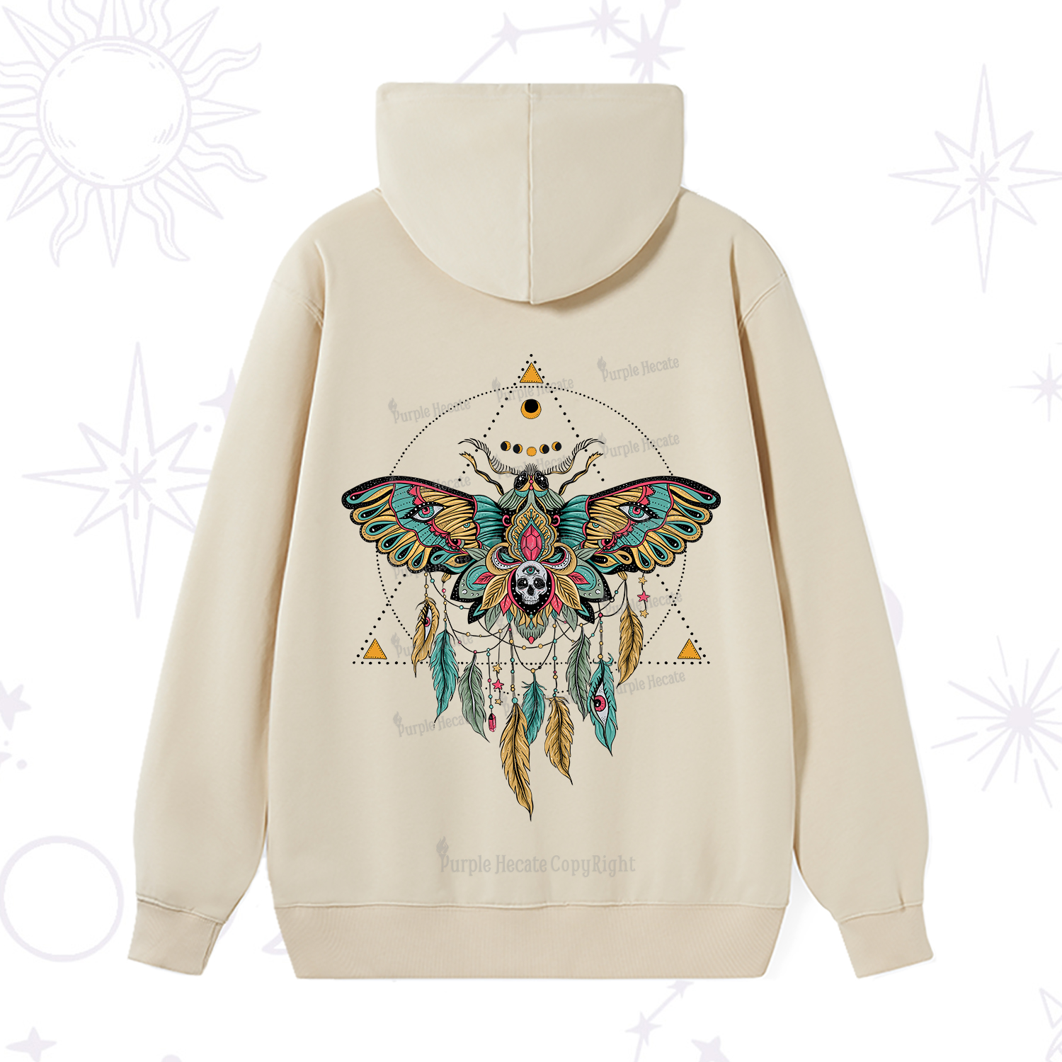 Purplehecate Dreamcatcher Moth Wings Hoodie