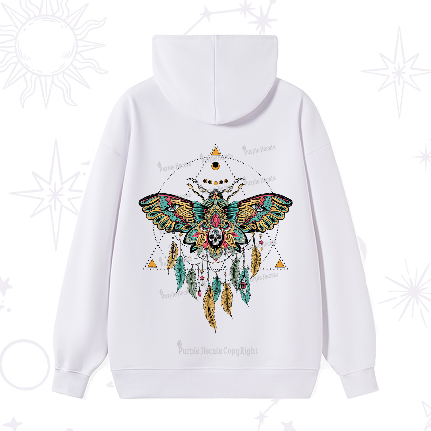 Purplehecate Dreamcatcher Moth Wings Hoodie