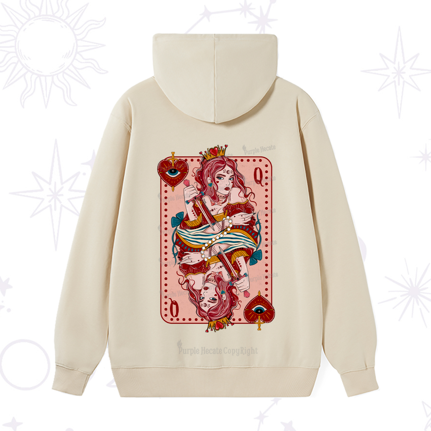 Purplehecate Queen of Hearts Hoodie
