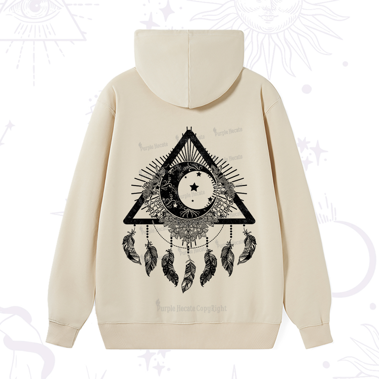 Purplehecate Starry Moon Dreamcatcher Hoodie